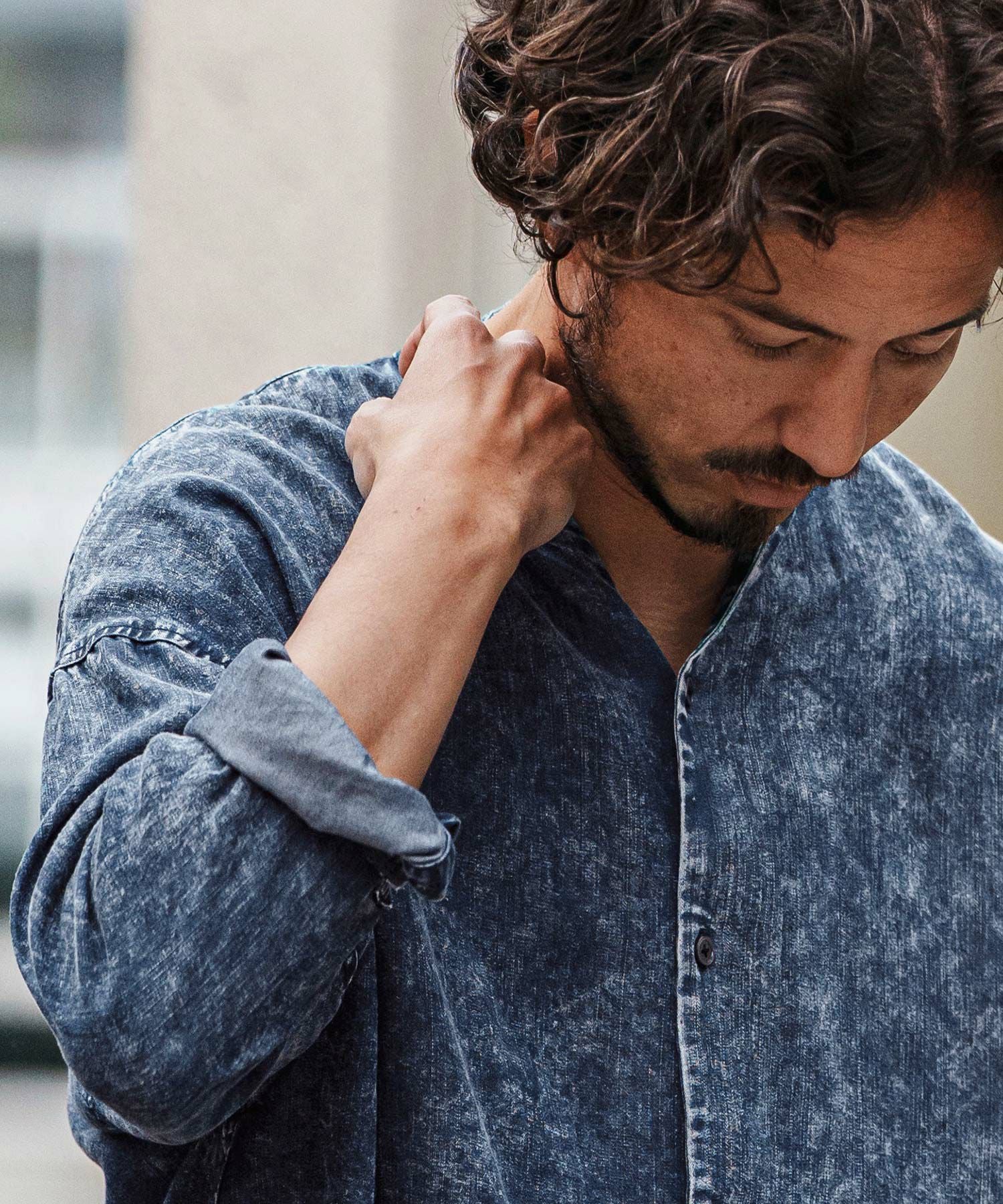 30%OFF【CAMBIO(カンビオ)】Silky Chemical Wash Denim Skipper Band