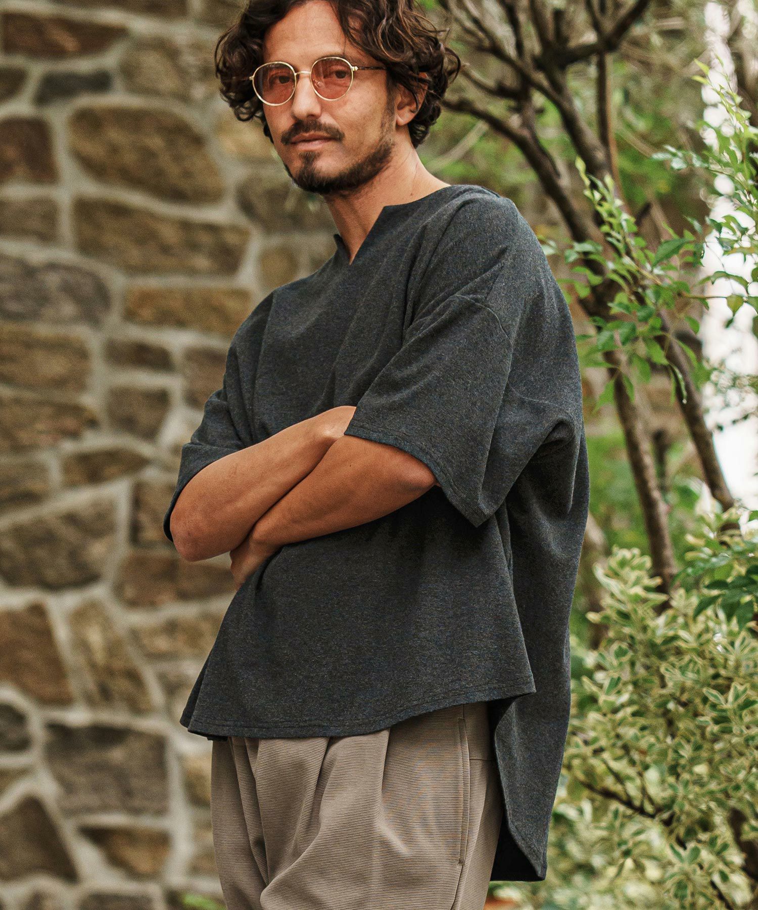 30%OFF【CAMBIO(カンビオ)】Span Fraise Short Sleeve Key Neck Cut