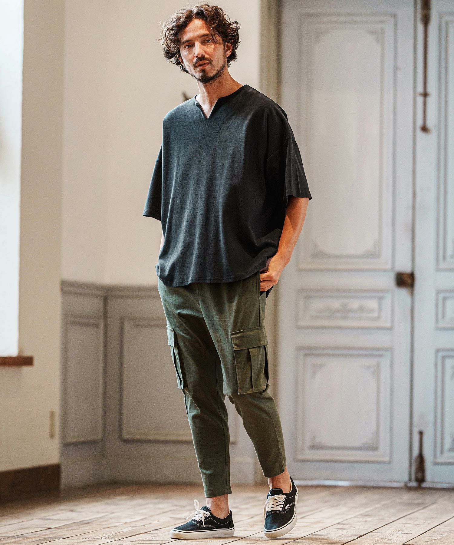 30%OFF【CAMBIO(カンビオ)】Span Fraise Short Sleeve Key Neck Cut