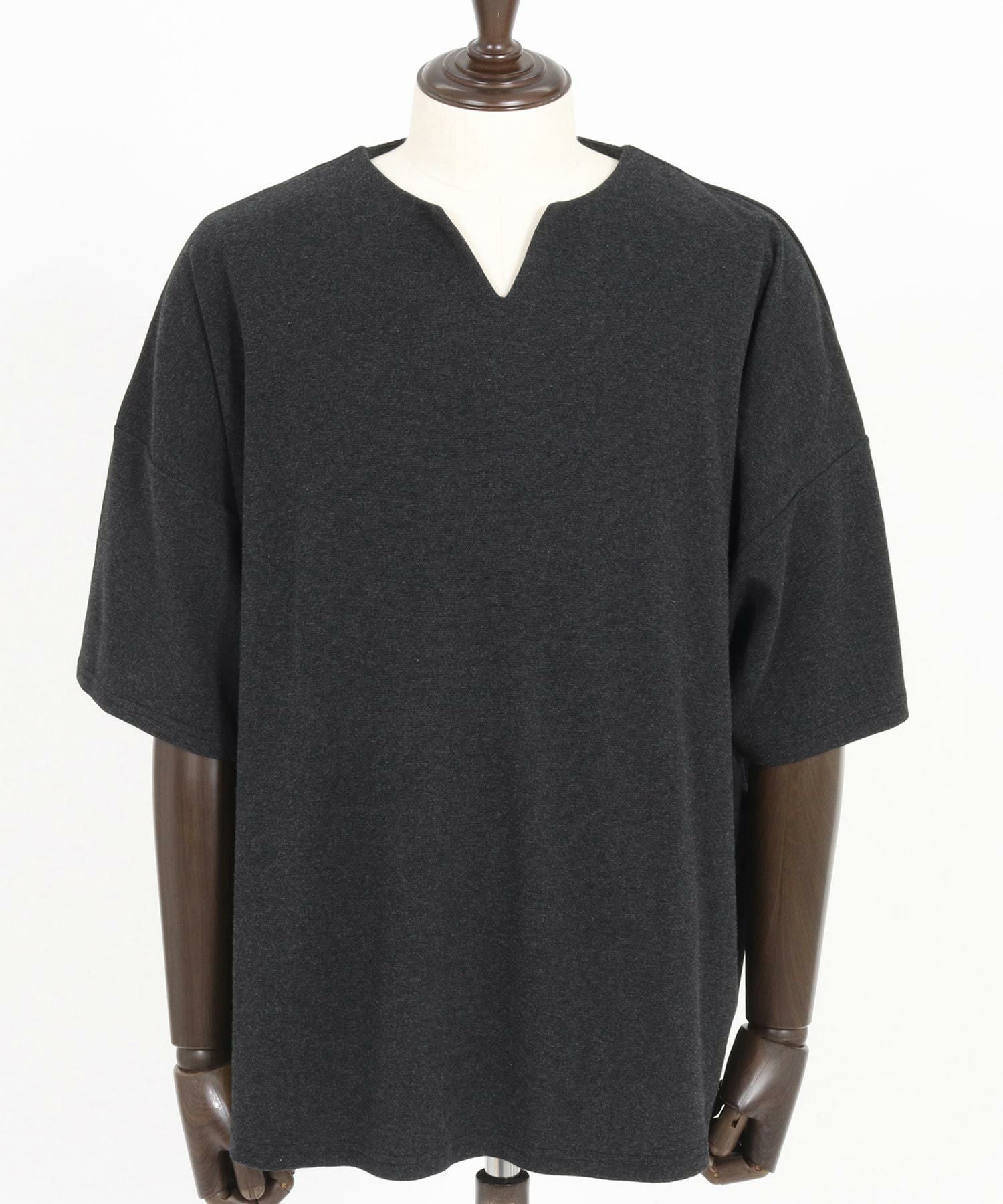 30%OFF【CAMBIO(カンビオ)】Span Fraise Short Sleeve Key Neck Cut