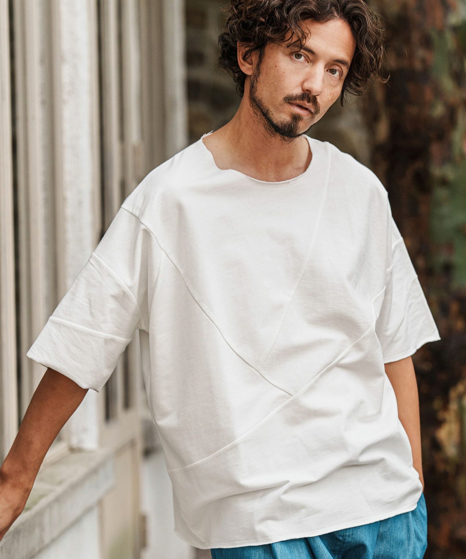 CAMBIO(カンビオ)】 Random Patchwork Design MINI URAKE Cut sew T