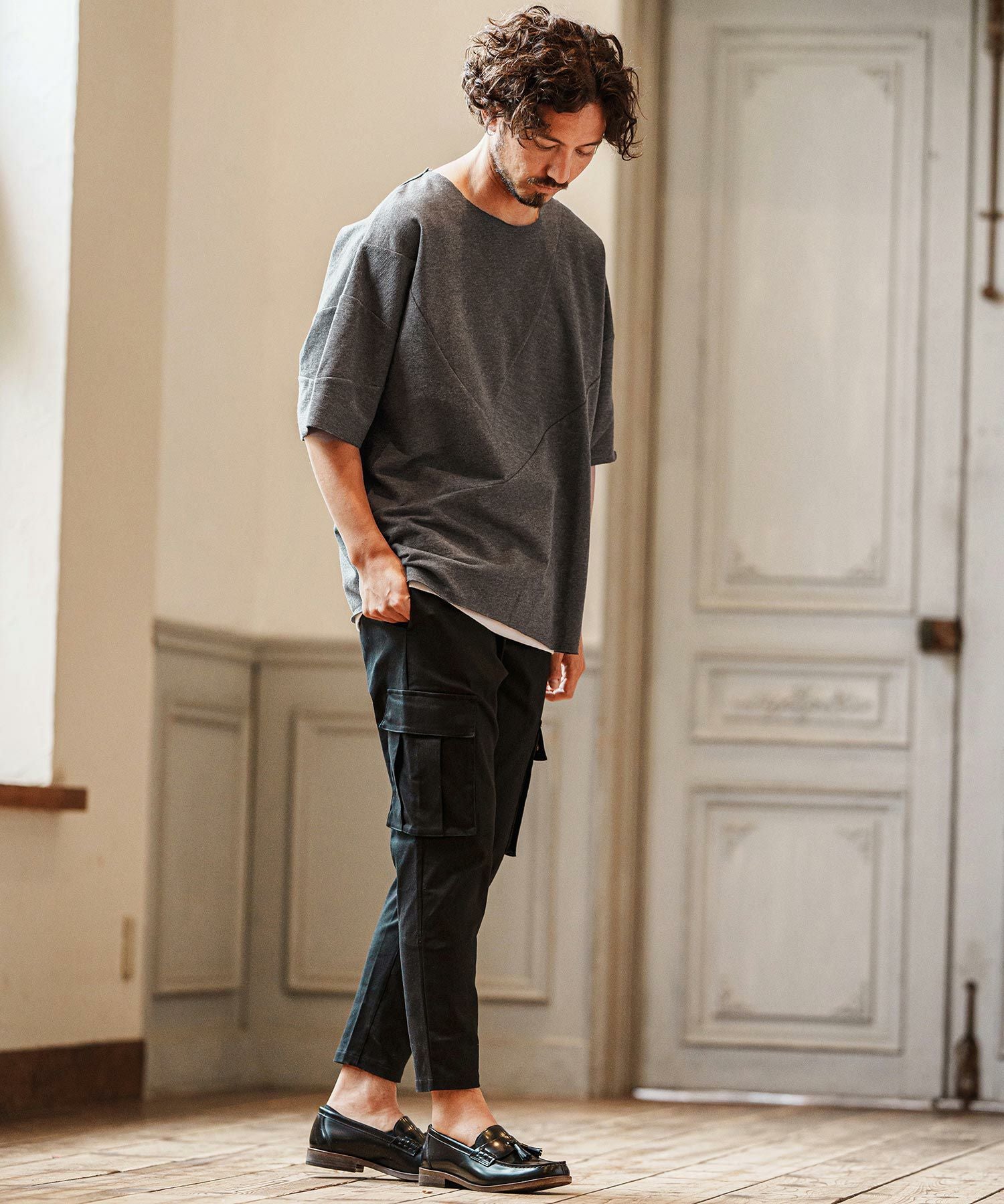 CAMBIO(カンビオ)】 Random Patchwork Design MINI URAKE Cut sew T