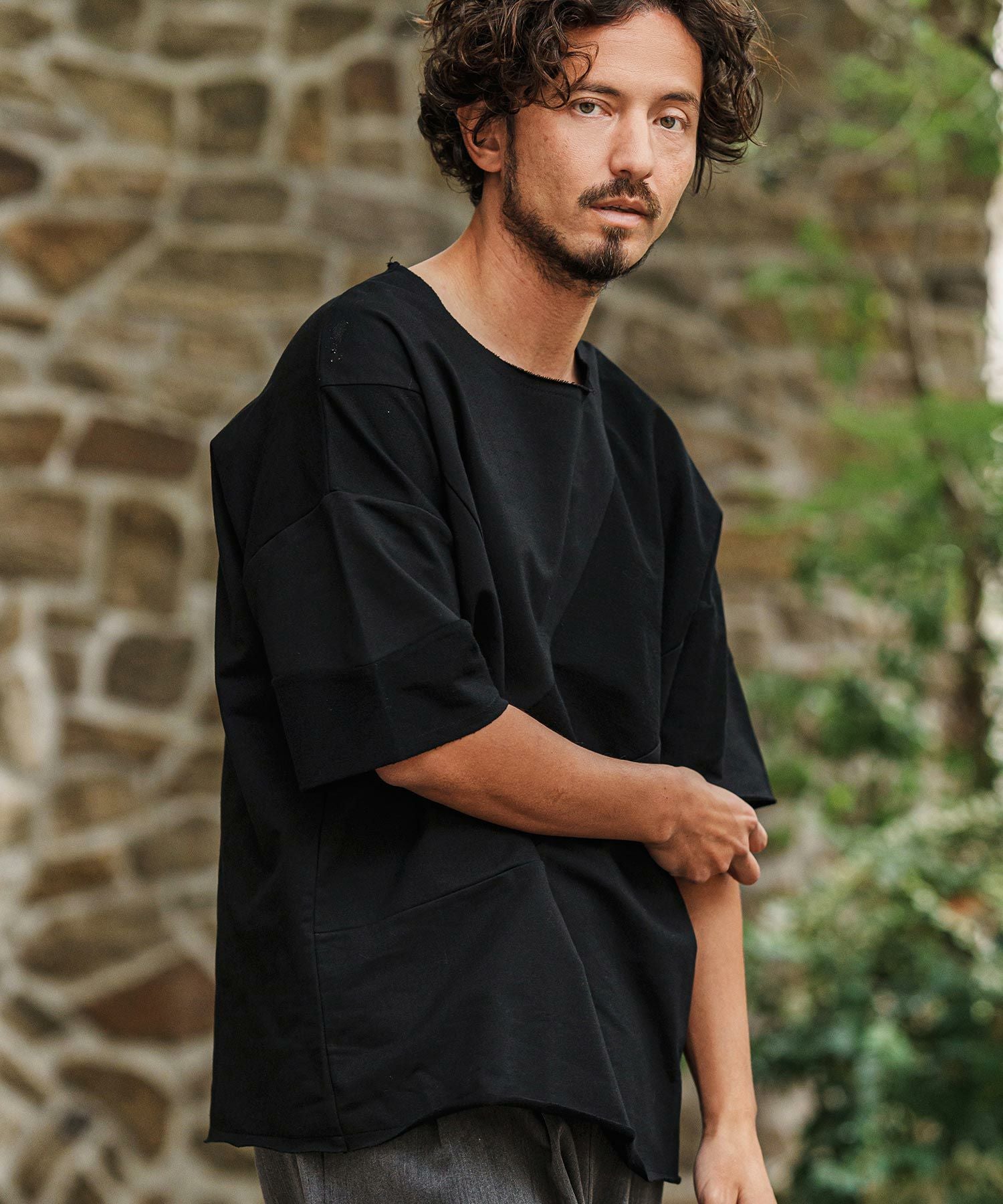 CAMBIO(カンビオ)】 Random Patchwork Design MINI URAKE Cut sew T