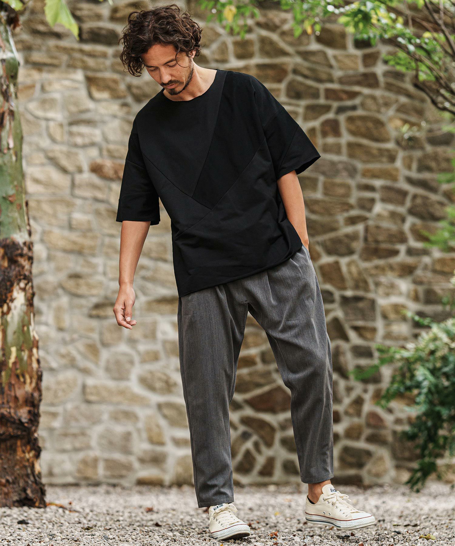 CAMBIO(カンビオ)】 Random Patchwork Design MINI URAKE Cut sew T