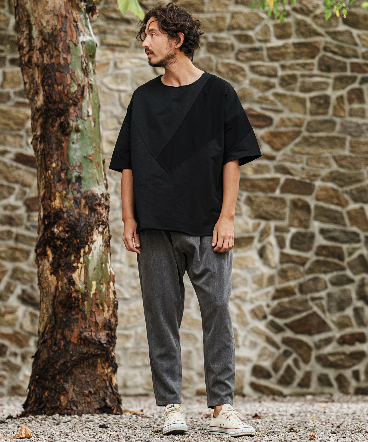 CAMBIO(カンビオ)】 Random Patchwork Design MINI URAKE Cut sew T