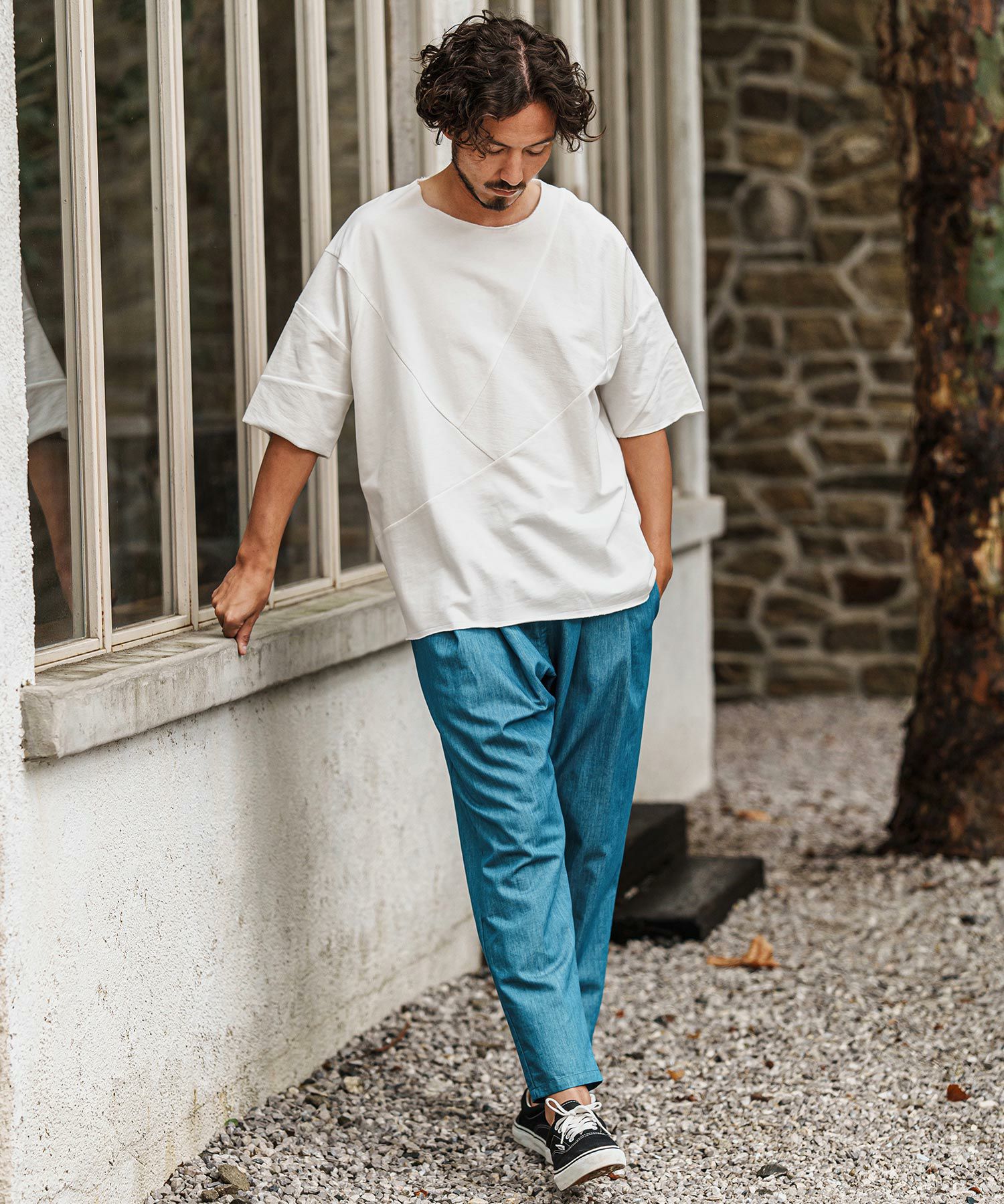 CAMBIO(カンビオ)】 Random Patchwork Design MINI URAKE Cut sew T