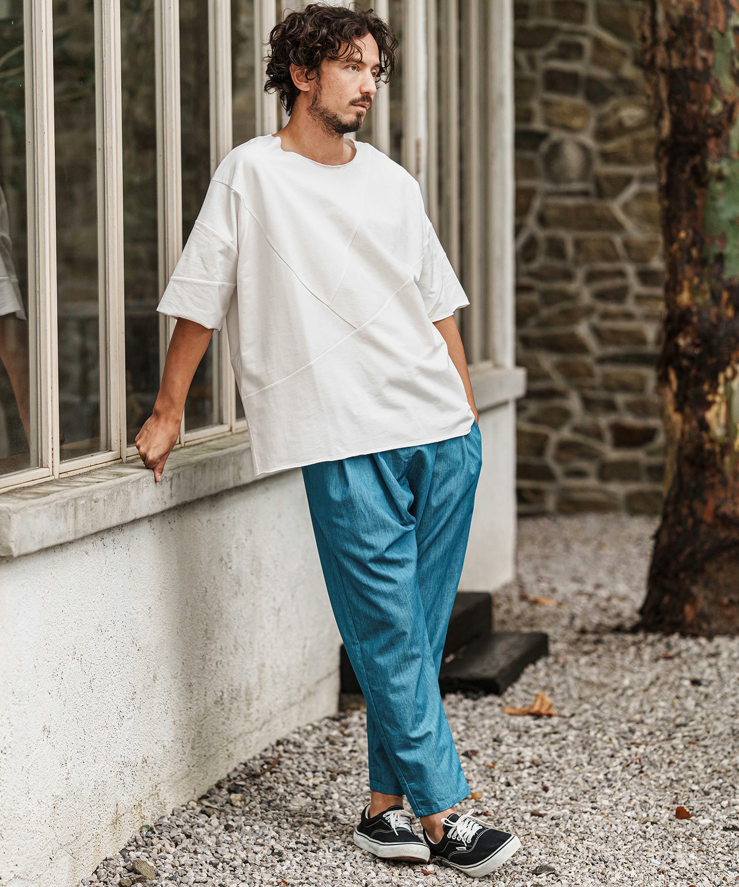 CAMBIO(カンビオ)】 Random Patchwork Design MINI URAKE Cut sew T