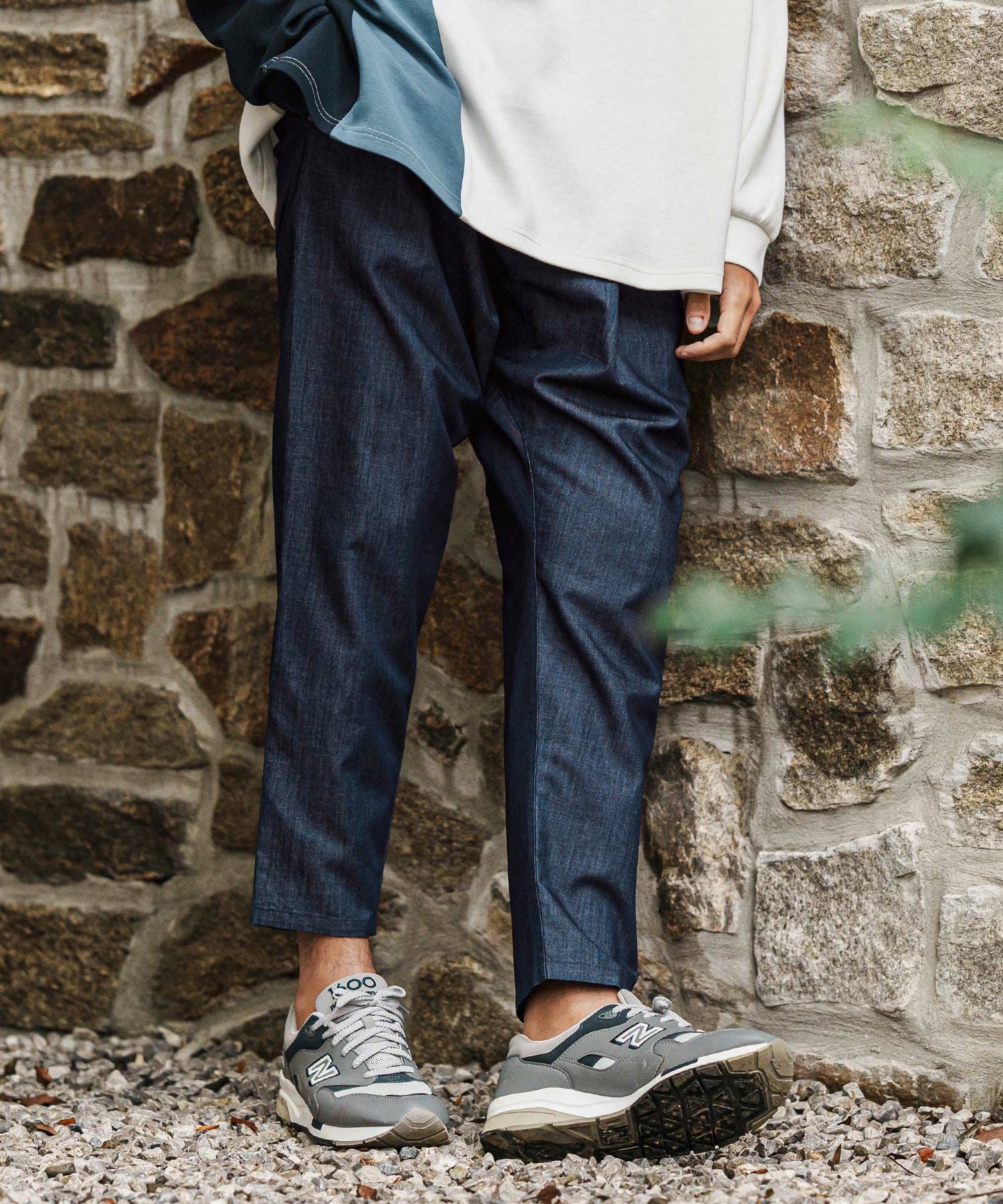 CAMBIO(カンビオ)】Chambray Relax Tapered Easy Pants イージーパンツ