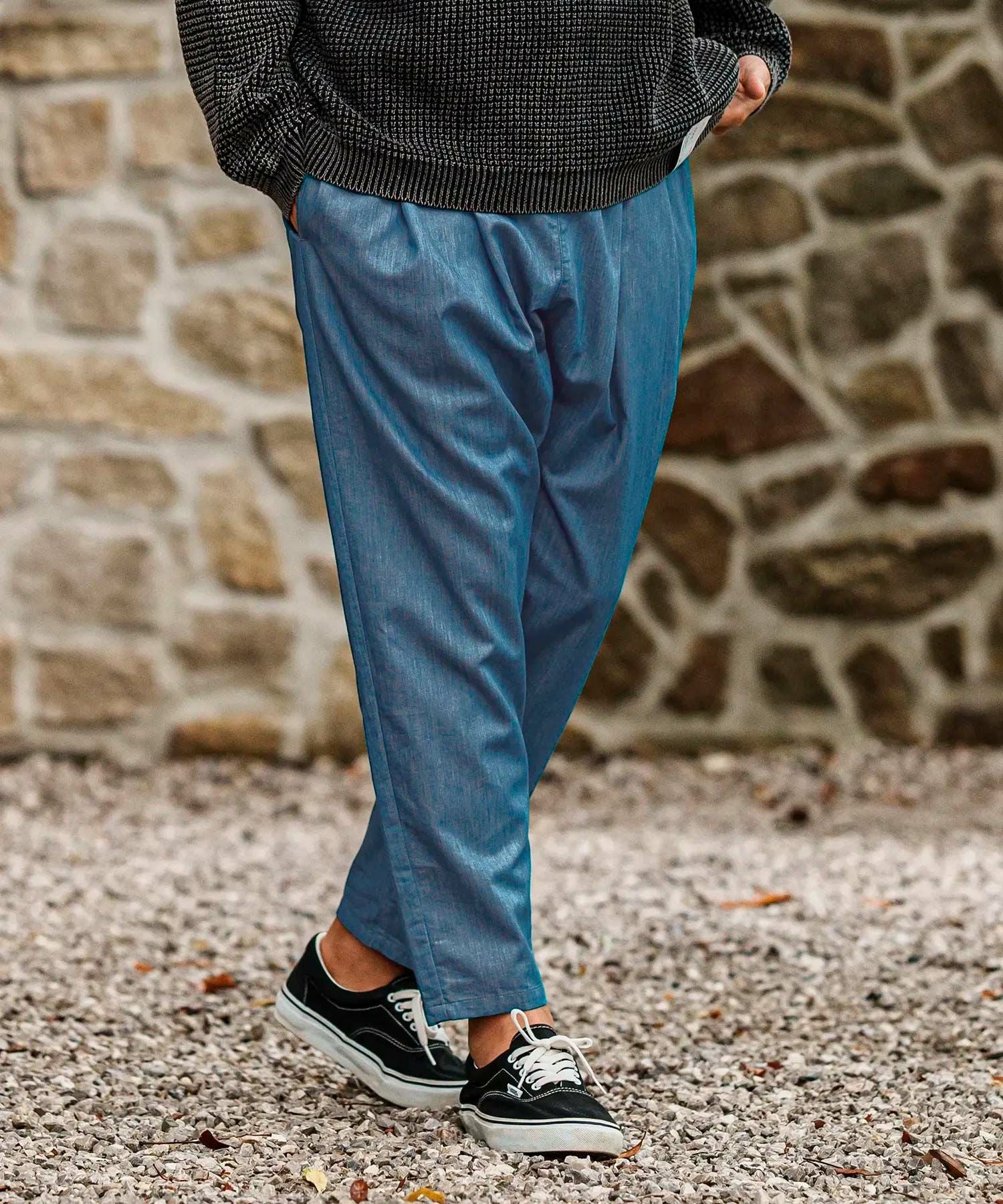 CAMBIO(カンビオ)】Chambray Relax Tapered Easy Pants イージーパンツ