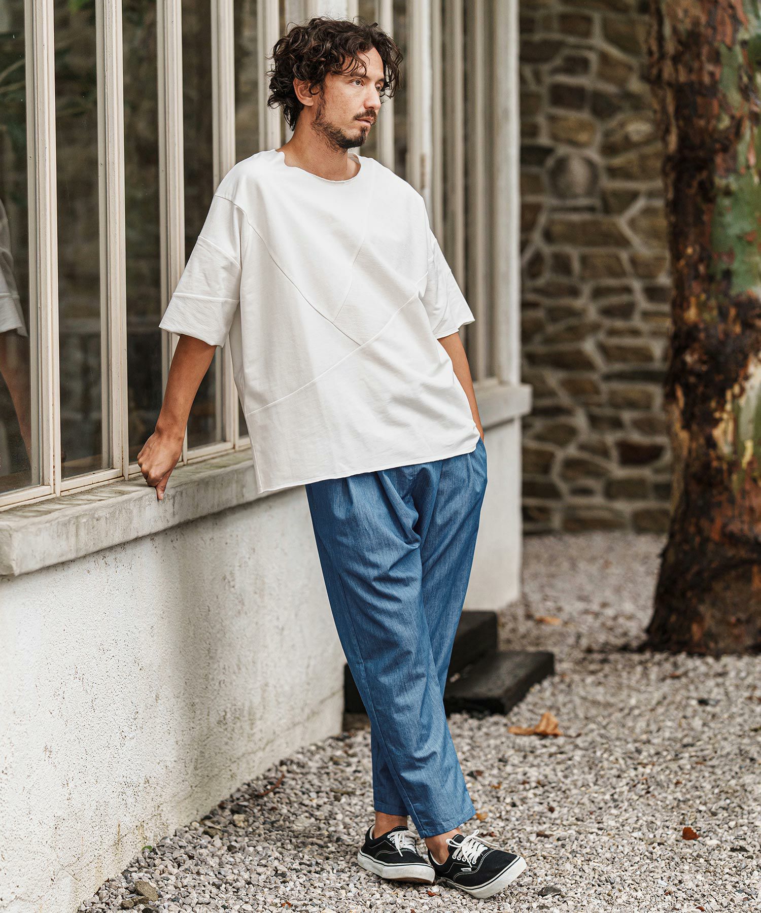CAMBIO(カンビオ)】Chambray Relax Tapered Easy Pants イージーパンツ