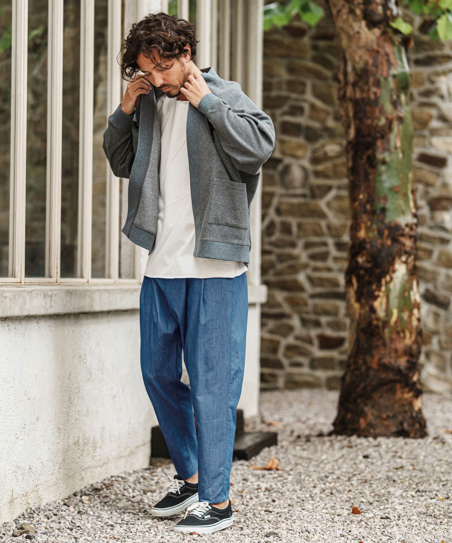 CAMBIO(カンビオ)】Chambray Relax Tapered Easy Pants イージーパンツ
