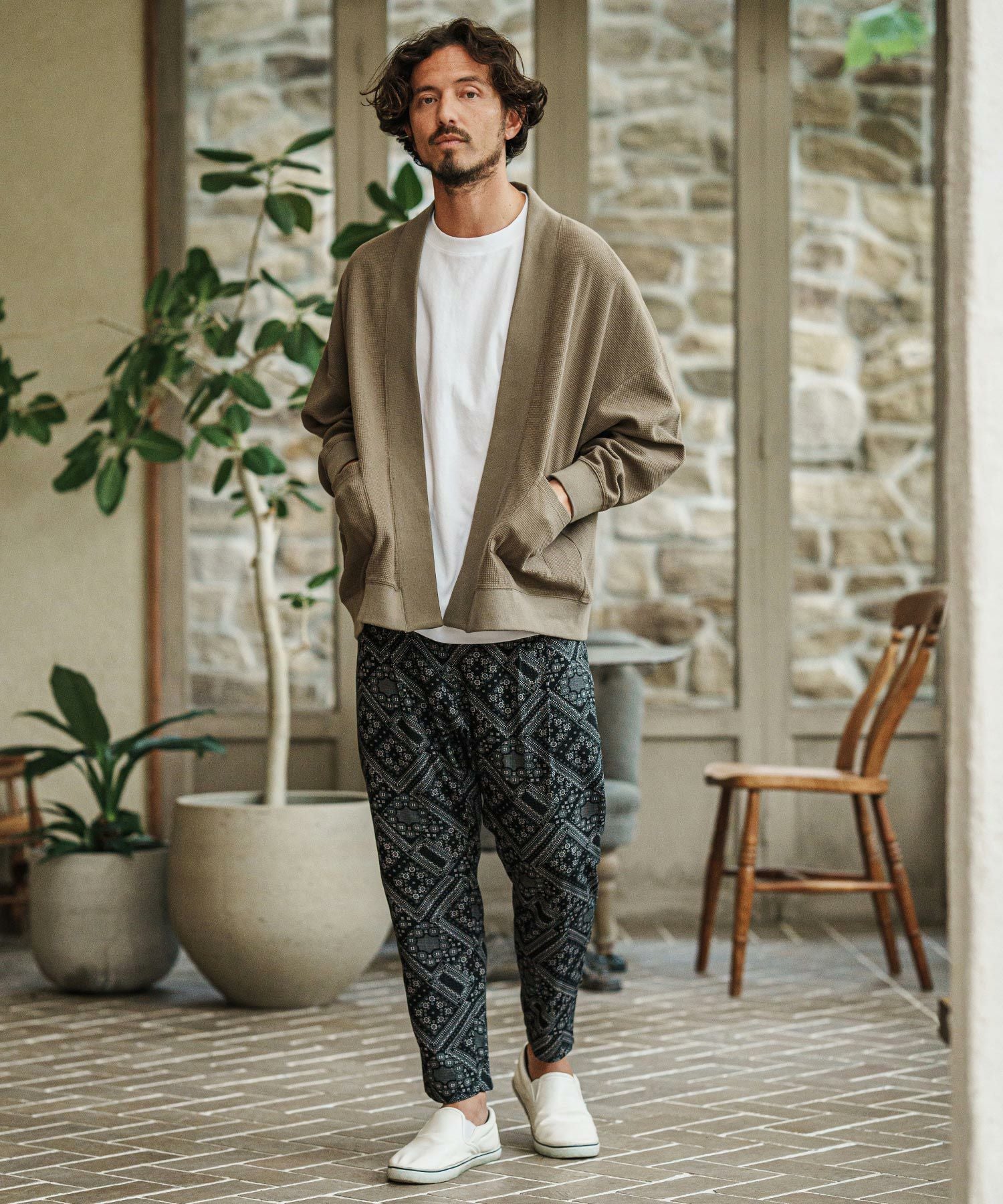 30%OFF【CAMBIO(カンビオ)】Bandana Pattern Relax Tapered Easy Pants