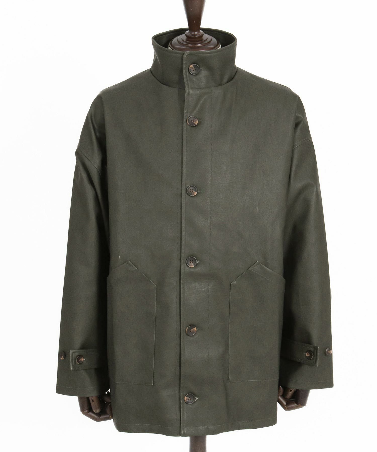 50%OFF【CAMBIO(カンビオ)】Synthetic Leather Military Stand Collar