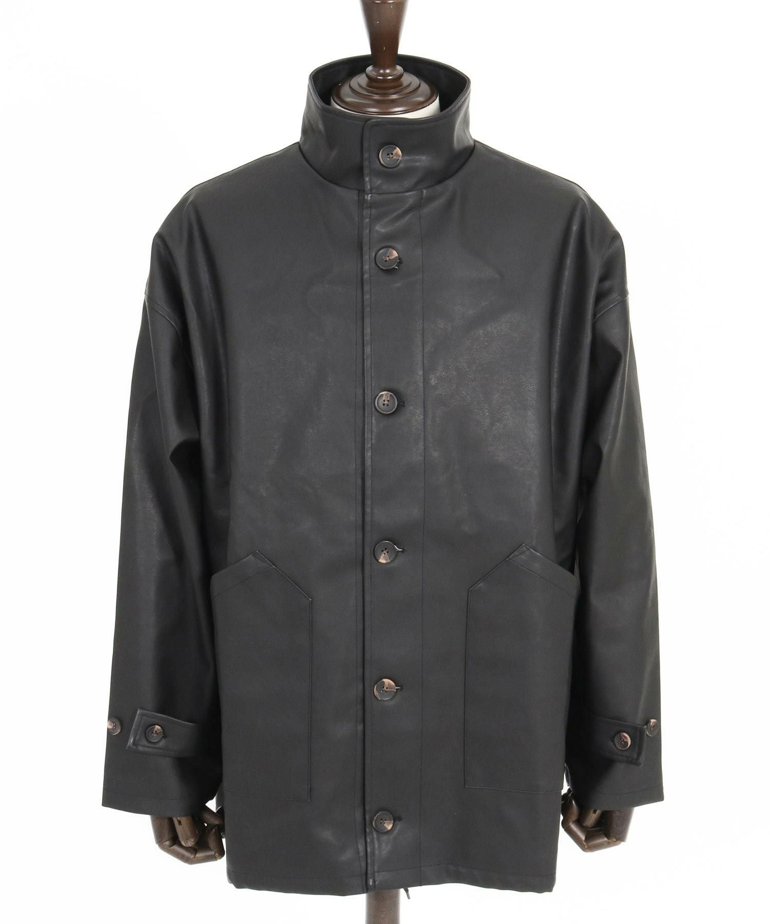 【CAMBIO(カンビオ)】フェイクレザーブルゾン　Mサイズ　ほぼ未使用 50%OFF【CAMBIO(カンビオ)】Oversized Re Product Leather Rib Blouson