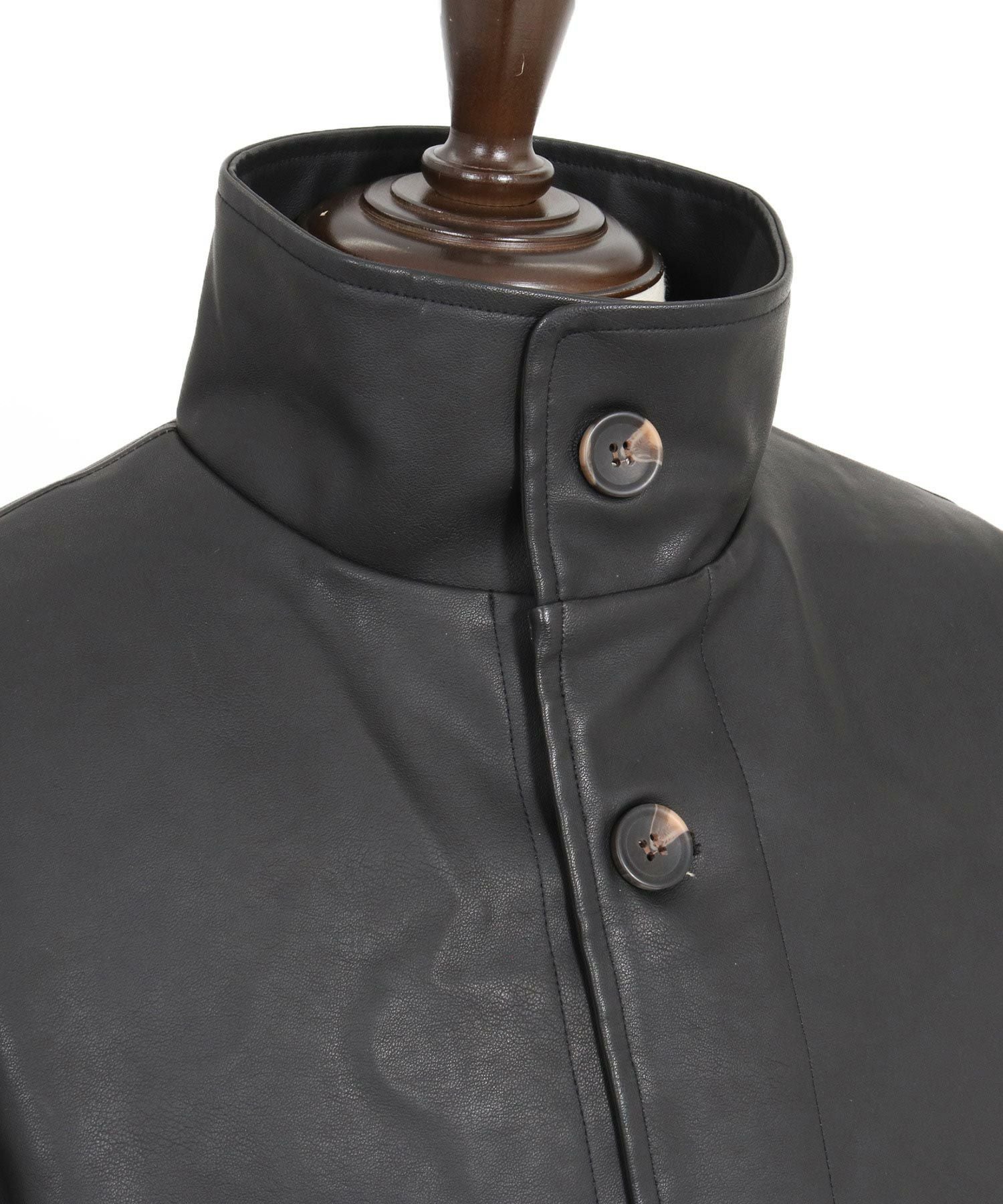 CAMBIO(カンビオ)】Synthetic Leather Military Stand Collar