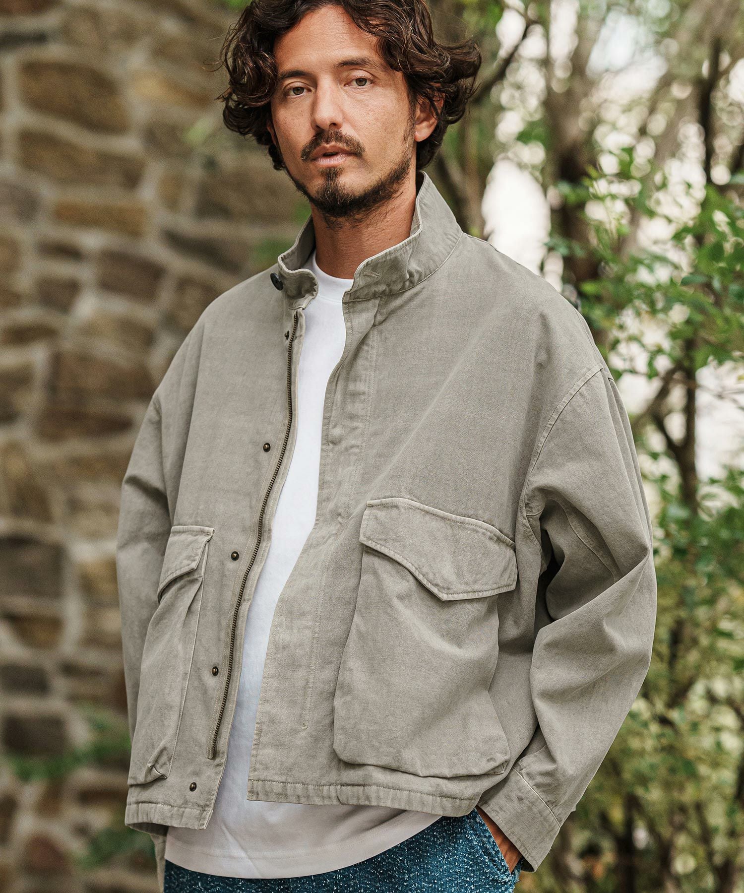 CAMBIO(カンビオ)】Sulfur Dyed Stone Bio Wash Military Blouson