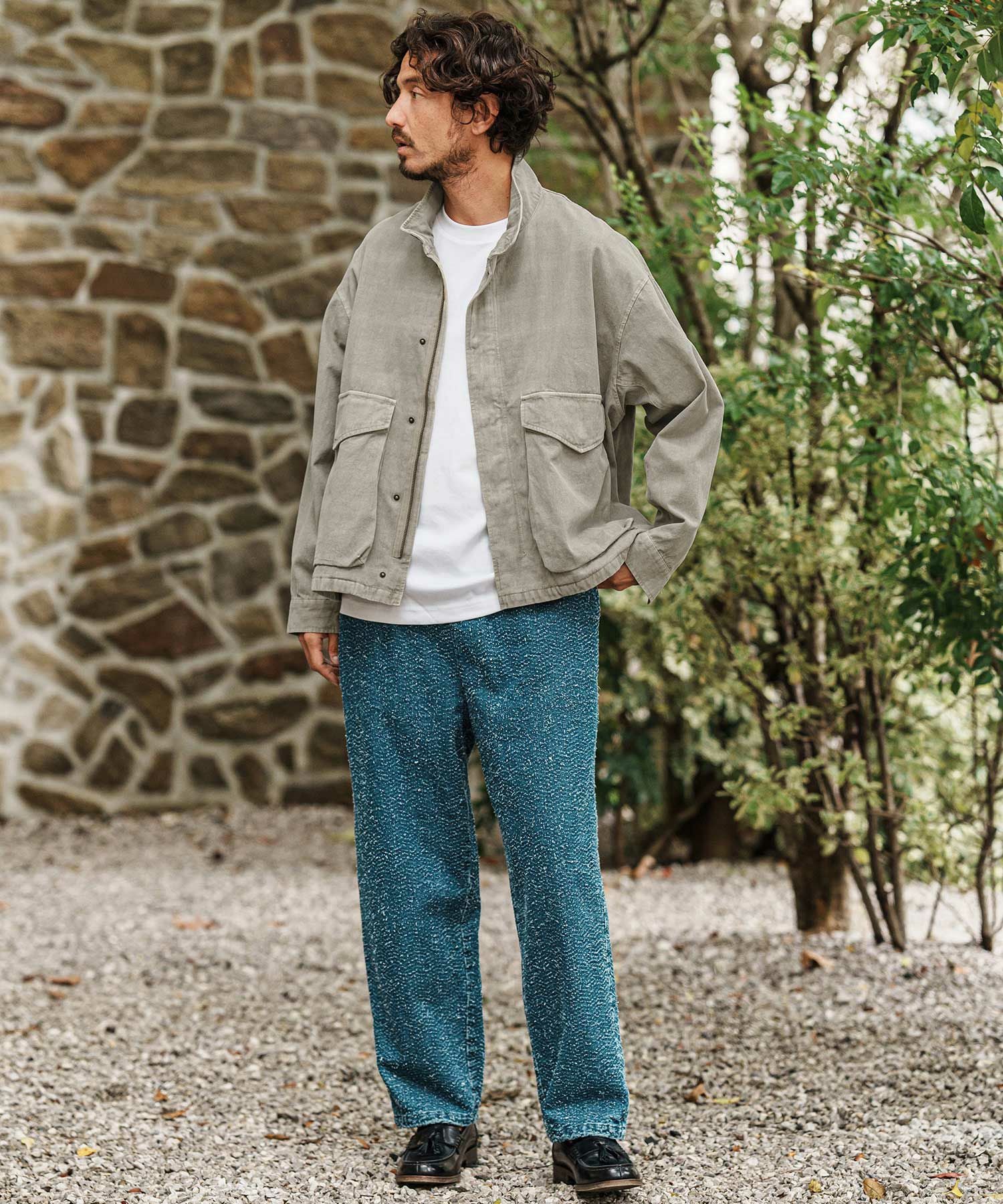 CAMBIO(カンビオ)】Sulfur Dyed Stone Bio Wash Military Blouson