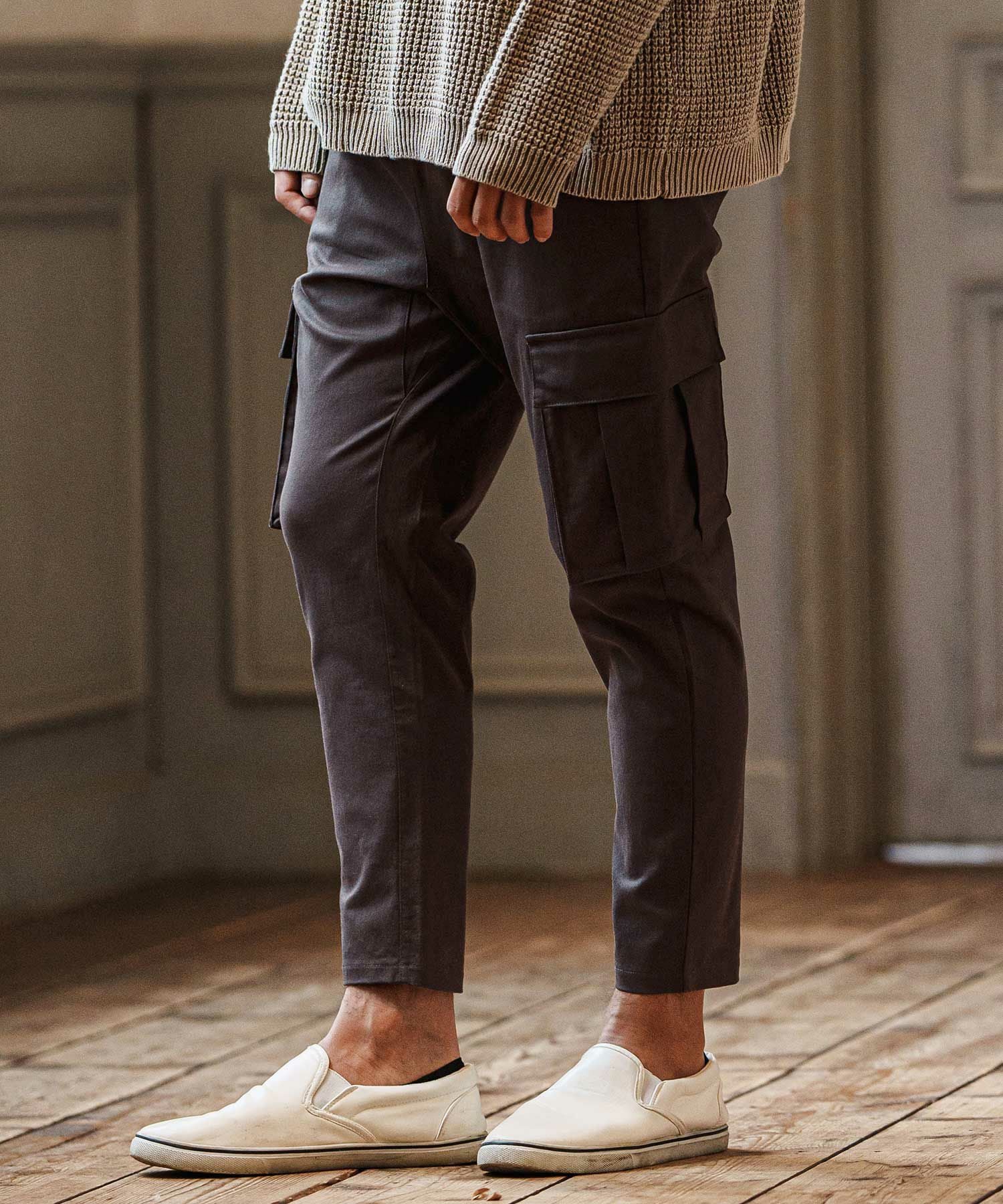 50%OFF【CAMBIO(カンビオ)】Fleece Lining Stretch Twill Ankle Cargo