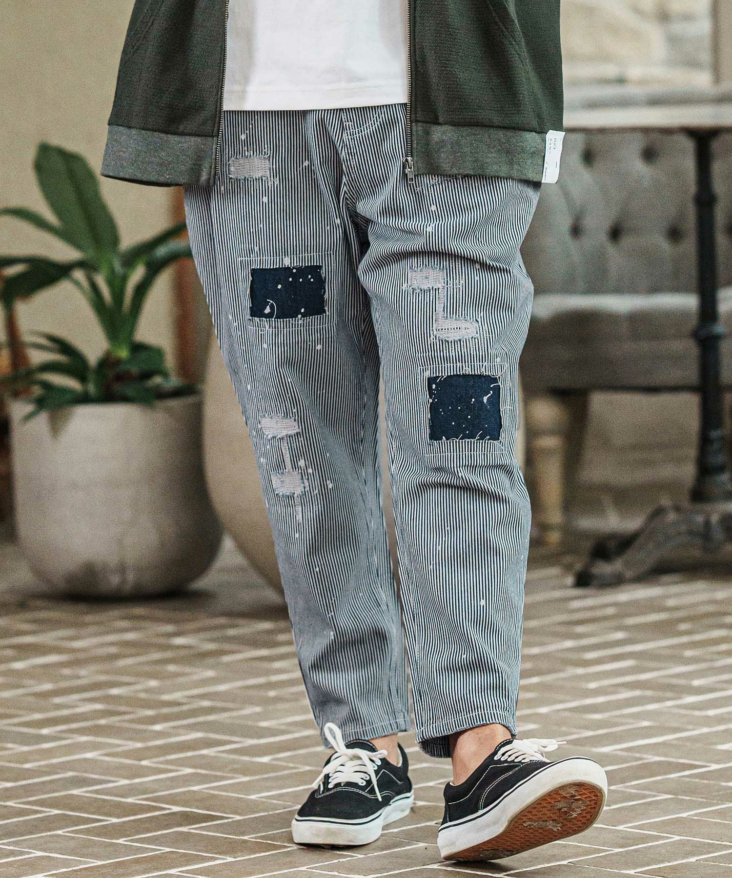 30%OFF【CAMBIO(カンビオ)】 Heritage Hickory Stripe Distressed 