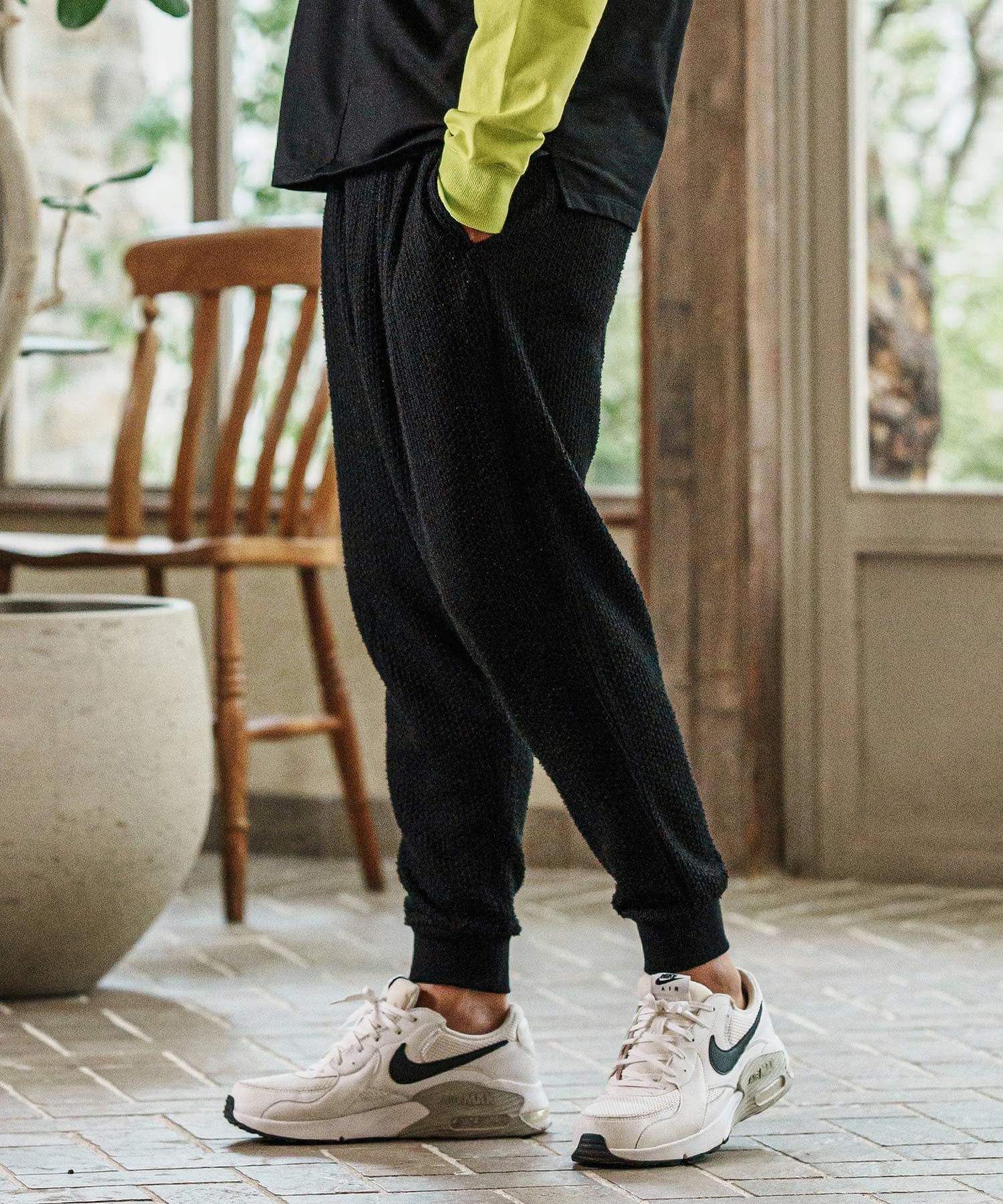 30%OFF【CAMBIO(カンビオ)】Dobby Jacquard Cut Sew Tapered Pants