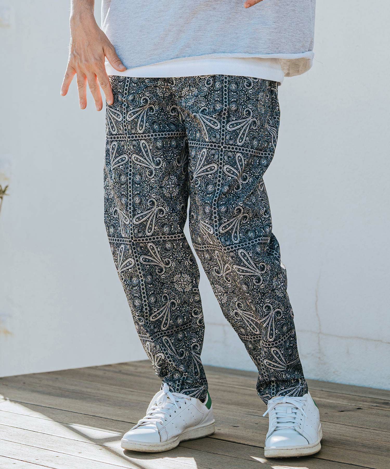 CAMBIO(カンビオ)】ペイズリー総柄テーパードパンツ(CMB-R0144