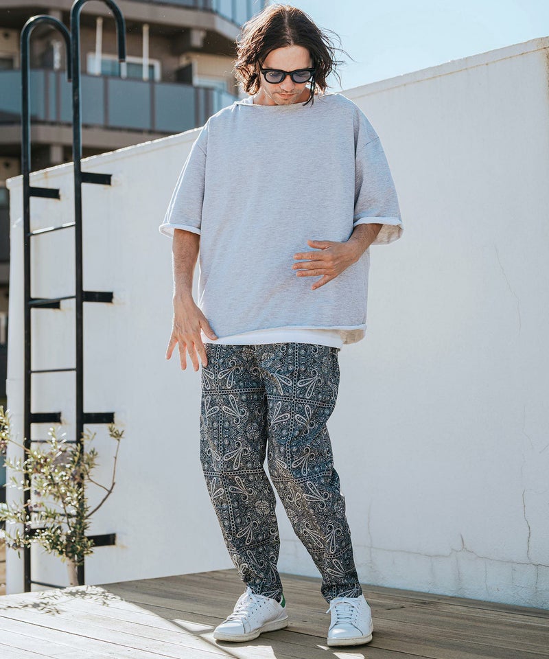 30%OFF【CAMBIO(カンビオ)】ペイズリー総柄テーパードパンツ(CMB-R0144 