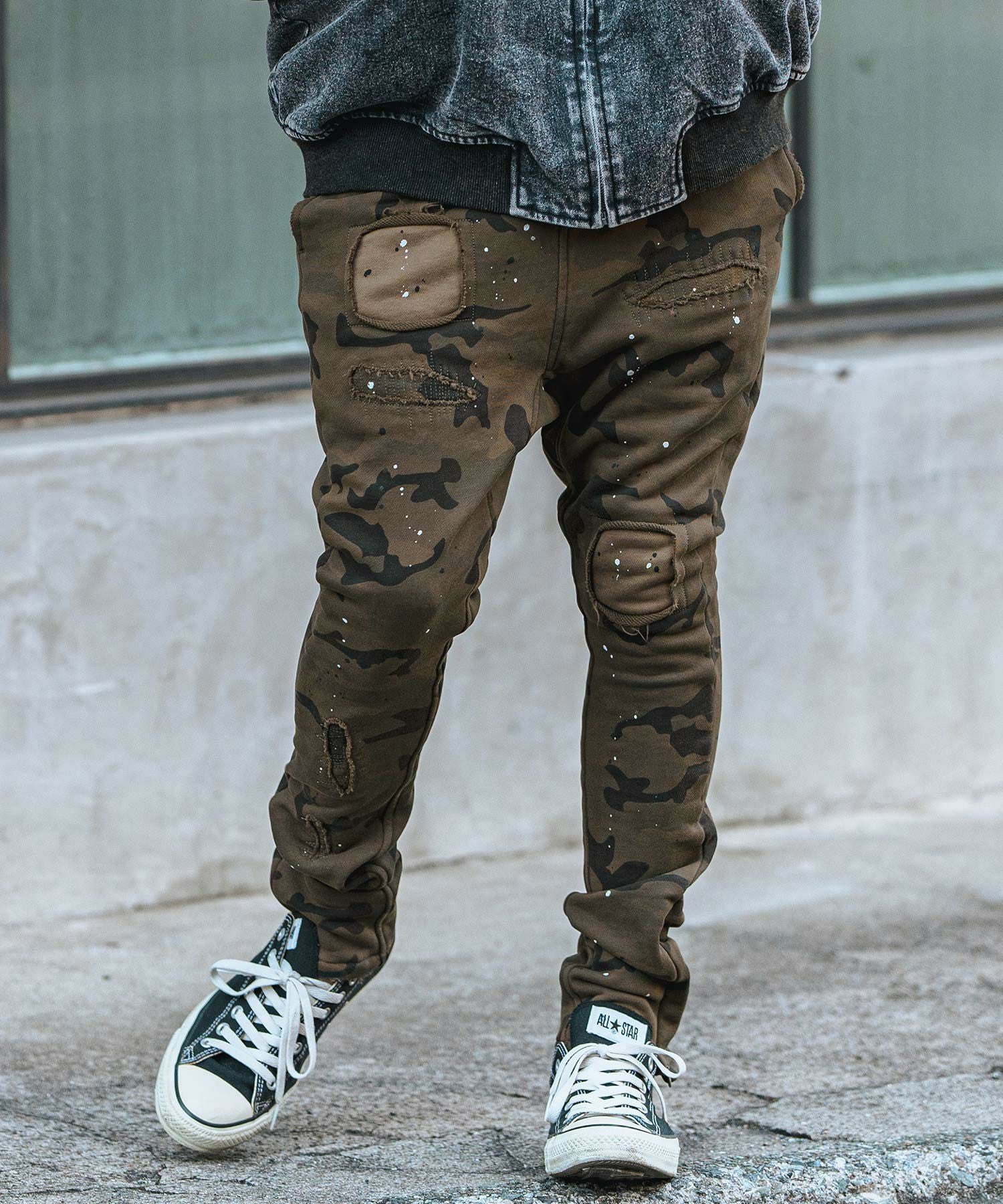 30%OFF【CAMBIO(カンビオ)】Distressed Camouflage Print Sweat