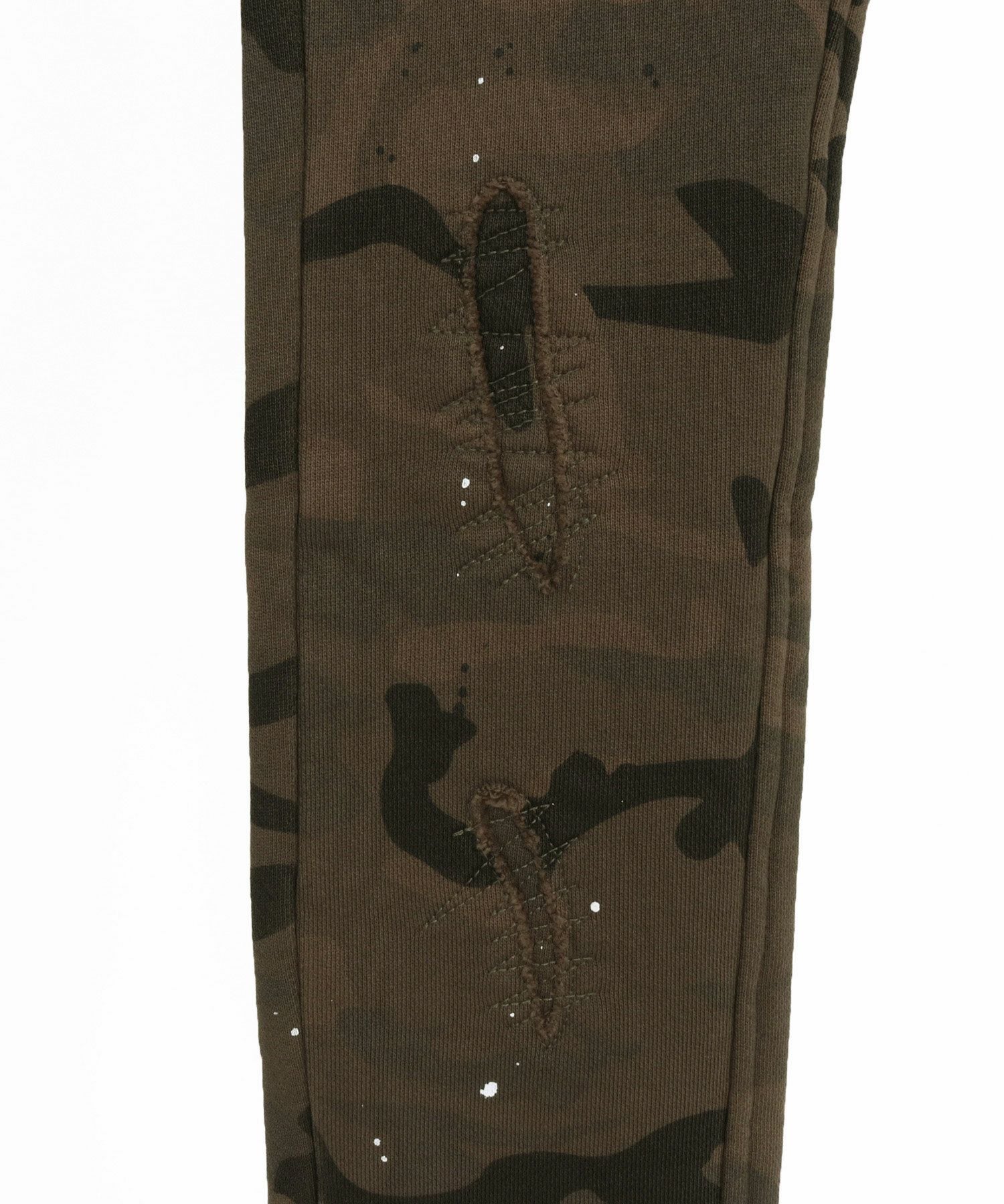 CAMBIO(カンビオ)】Distressed Camouflage Print Sweat Jodhpurs Pants