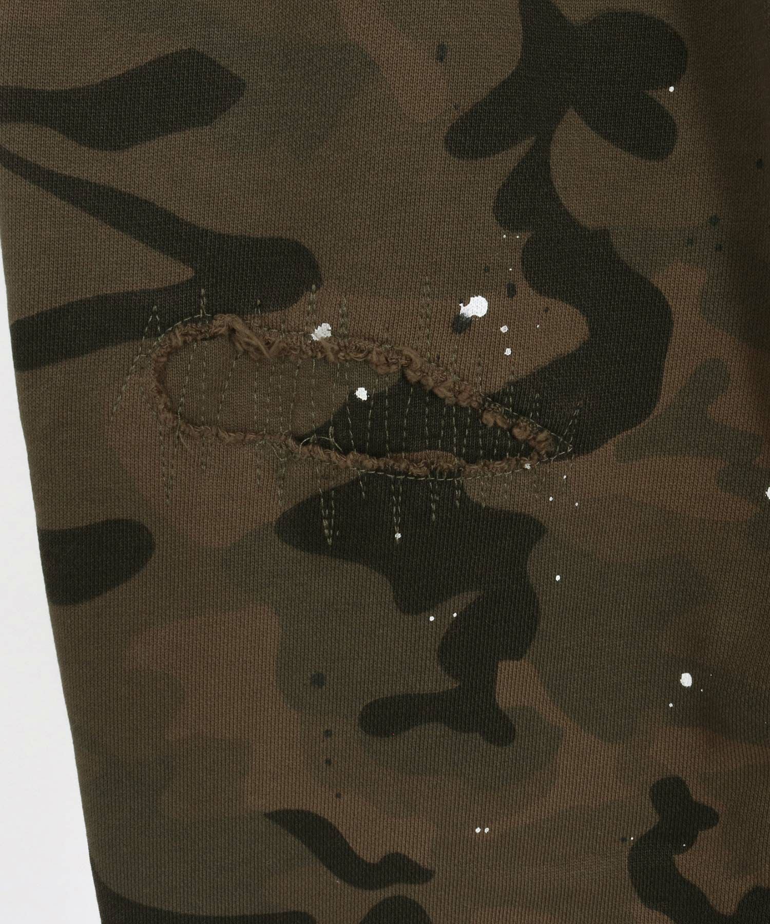 30%OFF【CAMBIO(カンビオ)】Distressed Camouflage Print Sweat