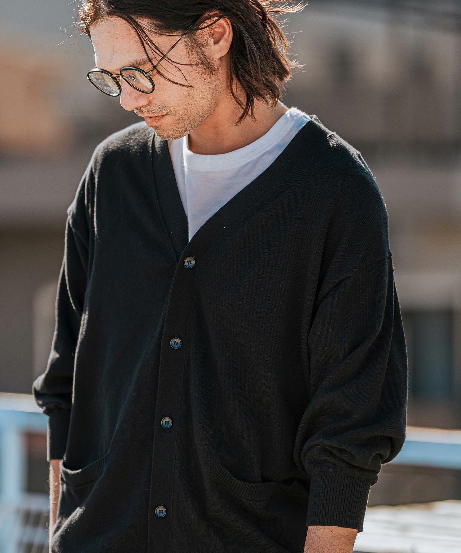 CAW Longカーディガン 30%OFF【CAMBIO(カンビオ)】High Gauge Cotton Knit 3-4 Sleeve