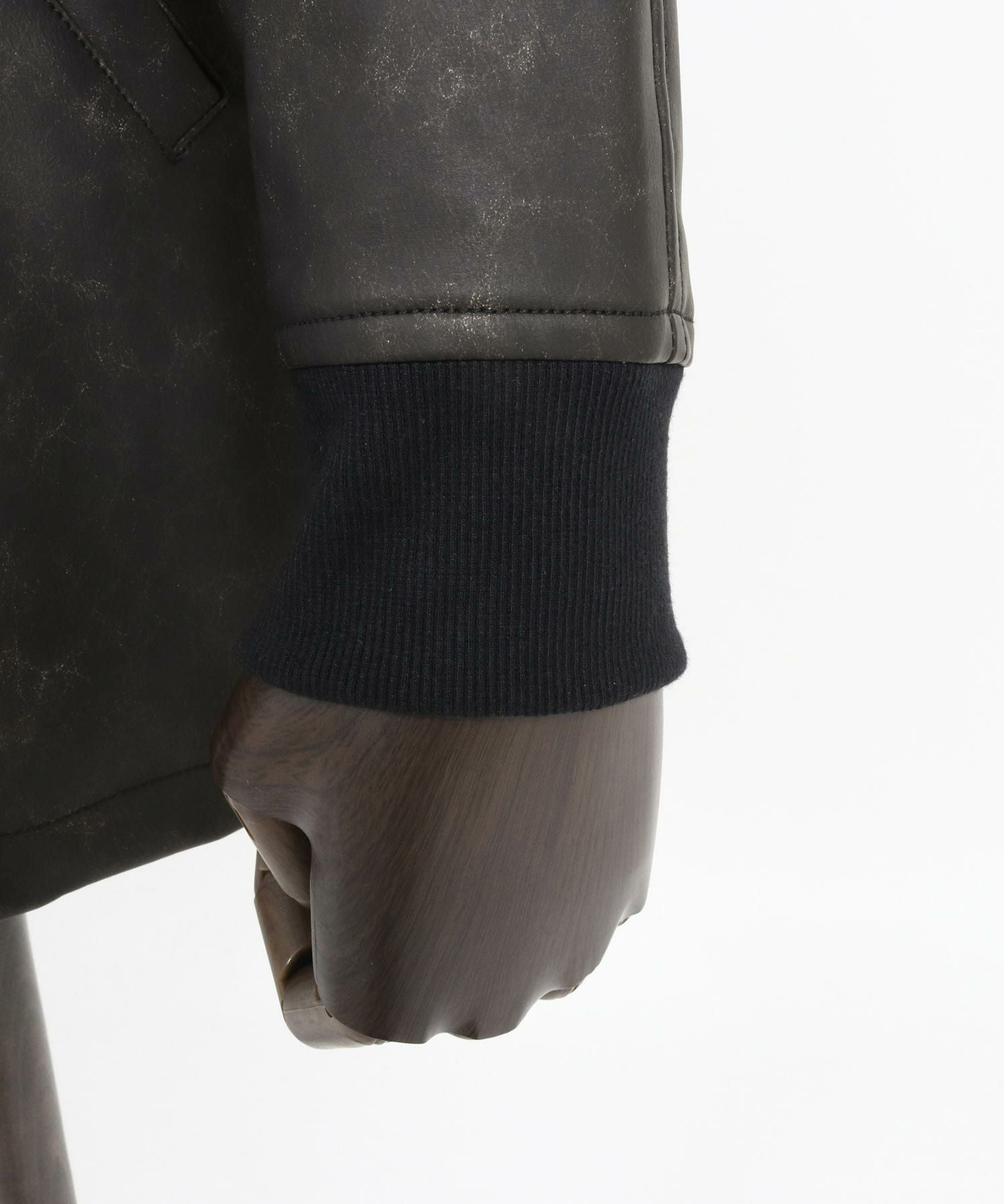 30%OFF【CAMBIO(カンビオ)】Vintage Like Synthetic Leather Poncho