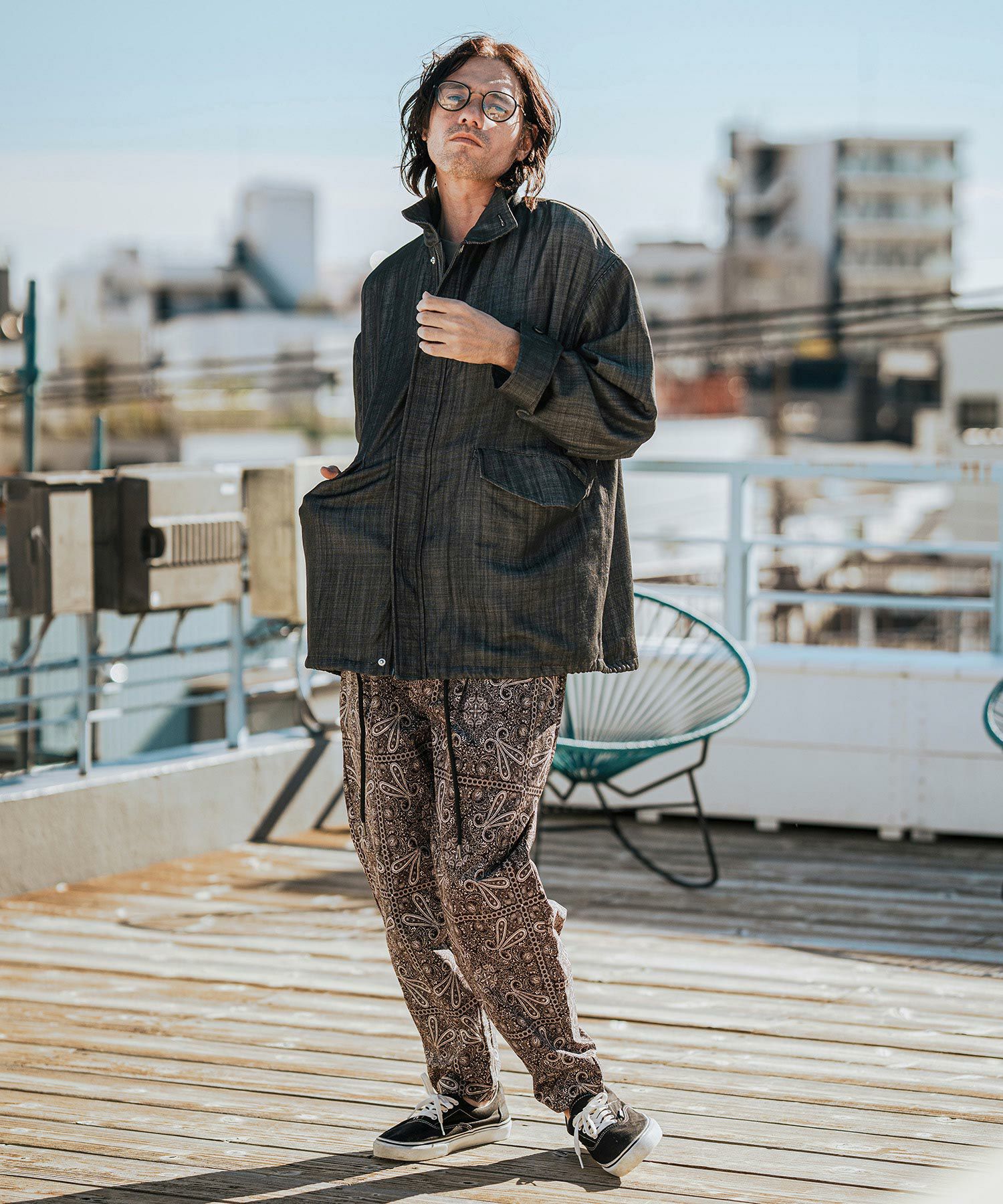 H*A様 MIU MINIコットンブルゾン CAMBIO(カンビオ)】Silky Denim Short Mods Jacket ブルゾン(MIU-251