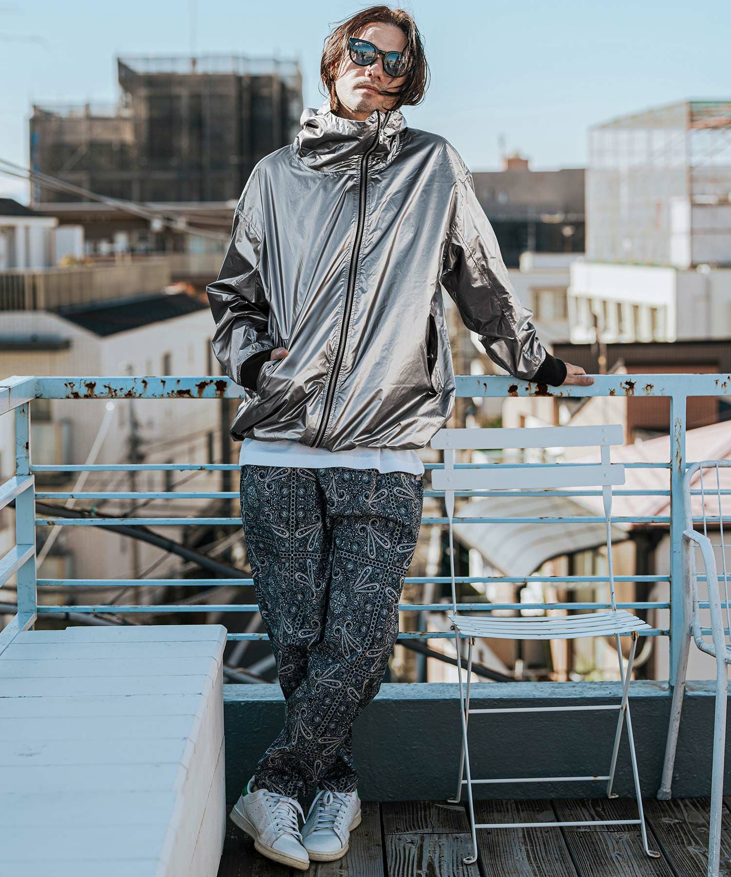 CAMBIO(カンビオ)】Metallic Coating Hooded Blouson ブルゾン(MIU-251