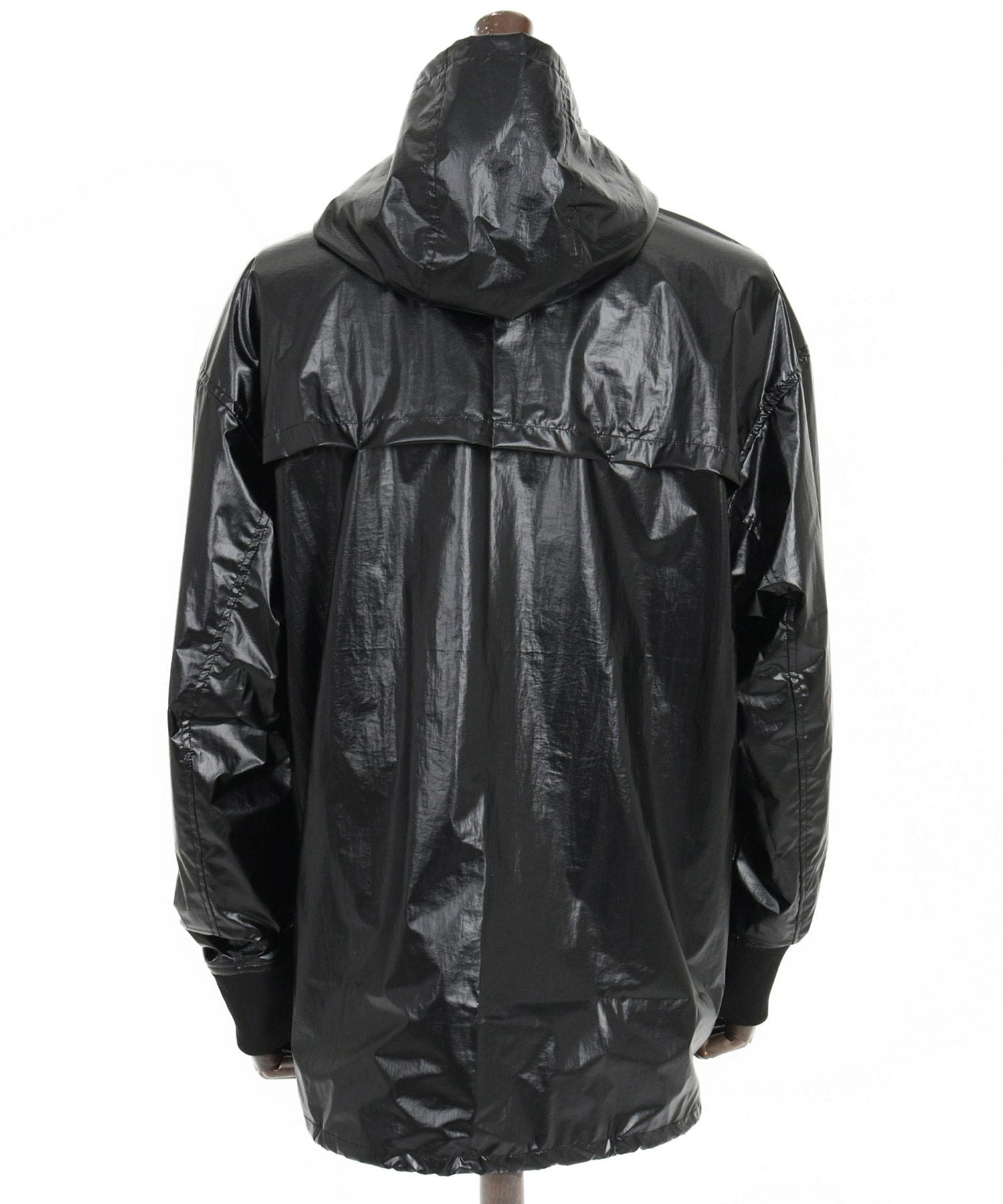 美品 CAMBIO カンビオ 黒 裏レオパード柄 スイングトップジャケット M CAMBIO(カンビオ)】Metallic Coating Hooded Blouson ブルゾン(MIU-251