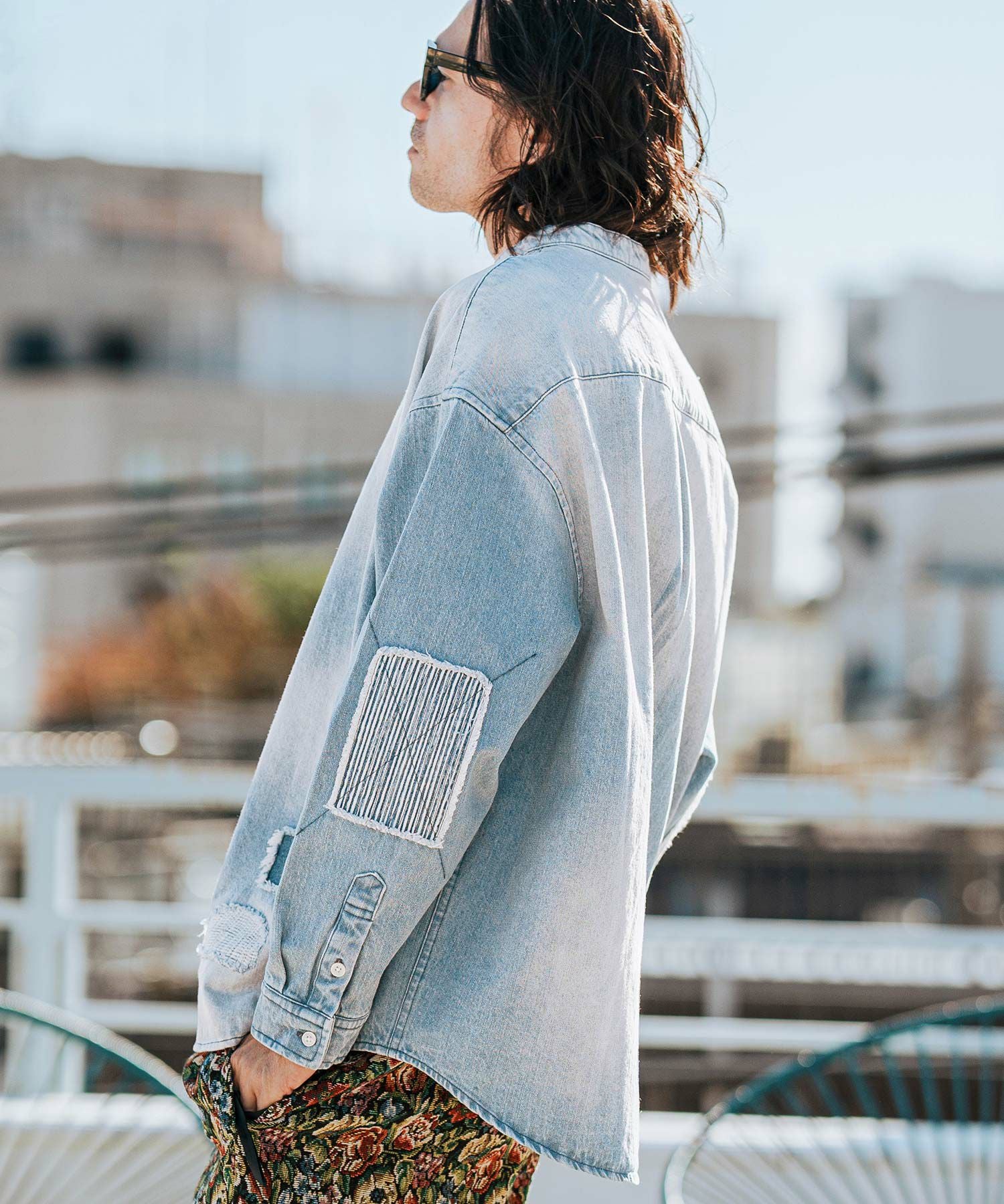 CAMBIO(カンビオ)】Hickory Patchwork Denim Shirts デニムシャツ(MIU