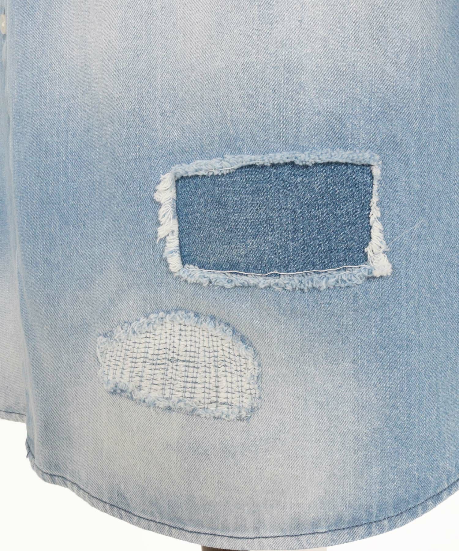 30%OFF【CAMBIO(カンビオ)】Hickory Patchwork Denim Shirts デニム