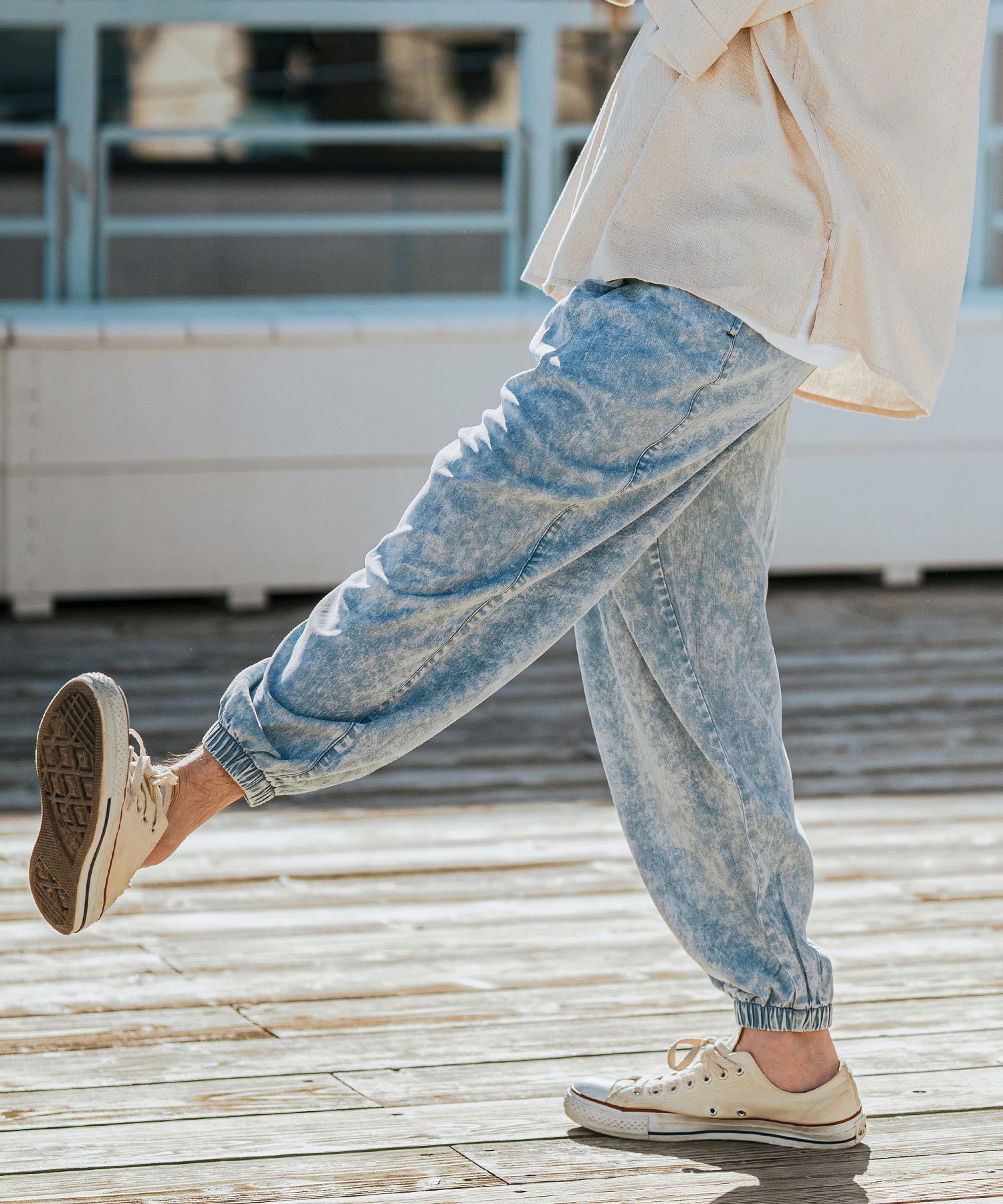 CAMBIO(カンビオ)】Chemical Wash Silky Denim Balloon Pants バルーン