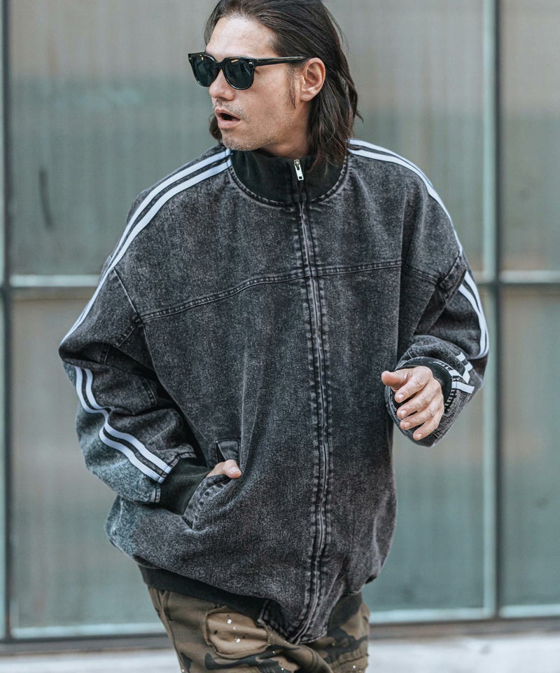 30%OFF【CAMBIO(カンビオ)】Chemical Wash Denim Sleeve Line Jacket 