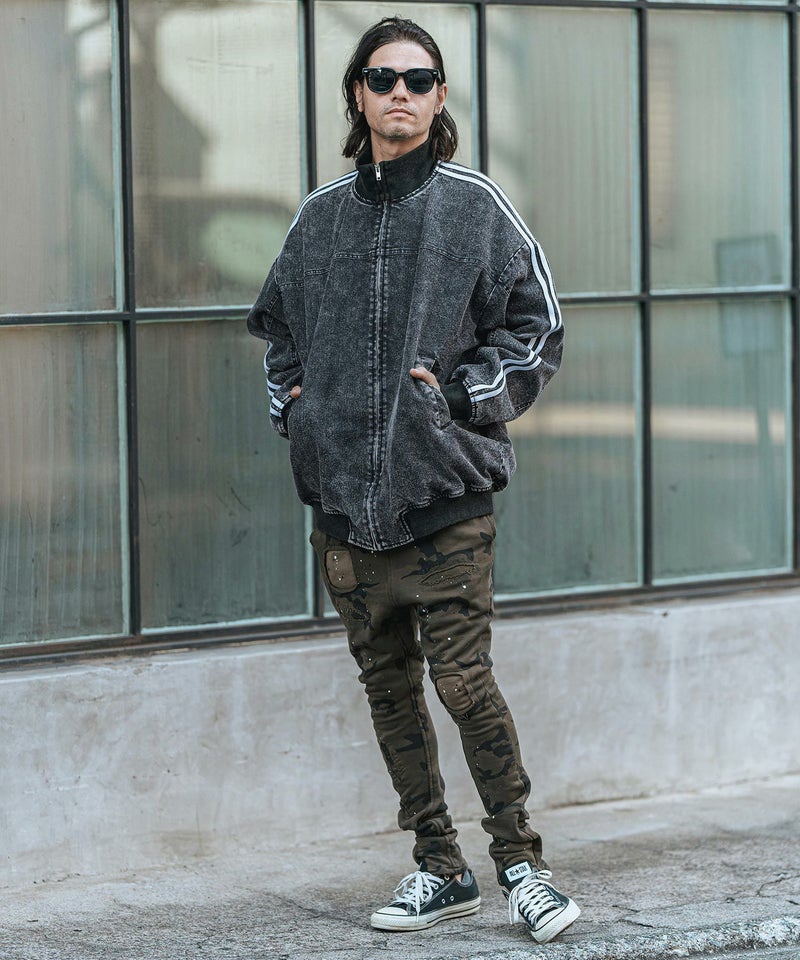 30%OFF【CAMBIO(カンビオ)】Chemical Wash Denim Sleeve Line Jacket 