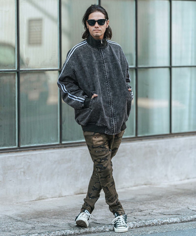 30%OFF【CAMBIO(カンビオ)】Chemical Wash Denim Sleeve Line Jacket 