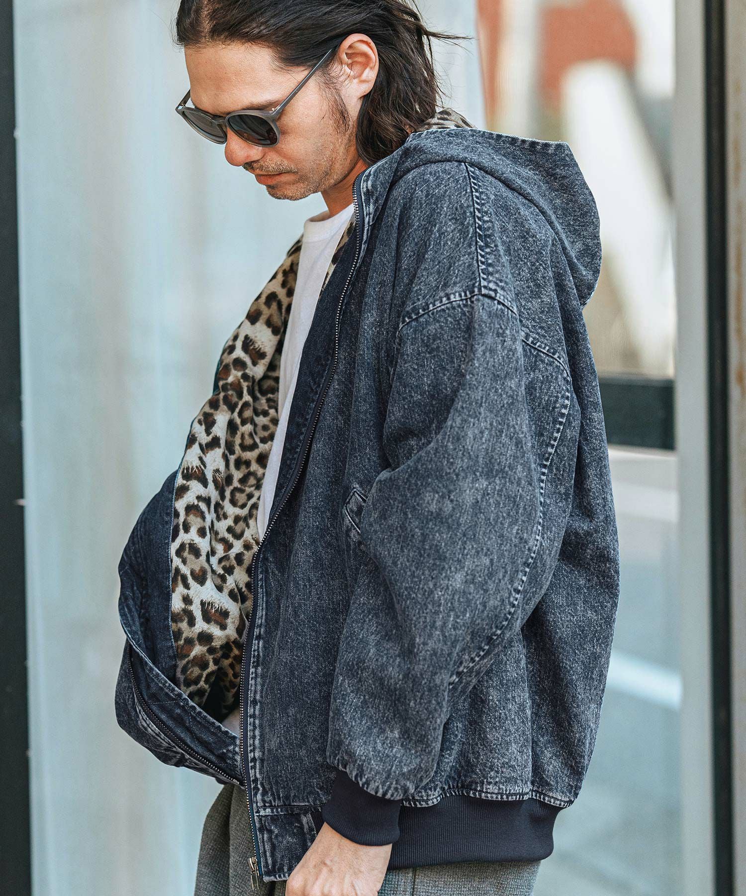 30%OFF【CAMBIO(カンビオ)】Chemical Wash Denim Hooded Blouson