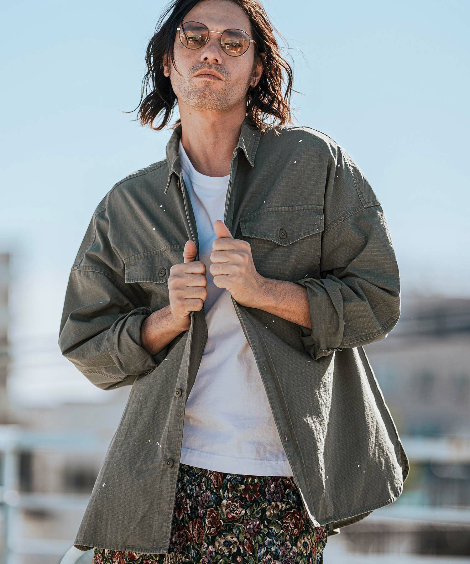 CAMBIO(カンビオ)】Sulfur Dyed Stone Bio Wash Military Blouson