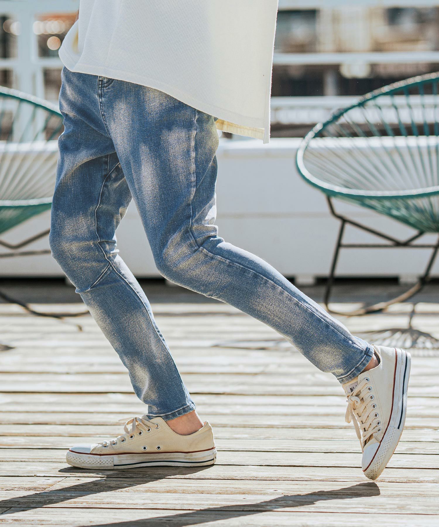 CAMBIO(カンビオ)】Spotted Bleached Stretch Denim Jodhpurs Pants