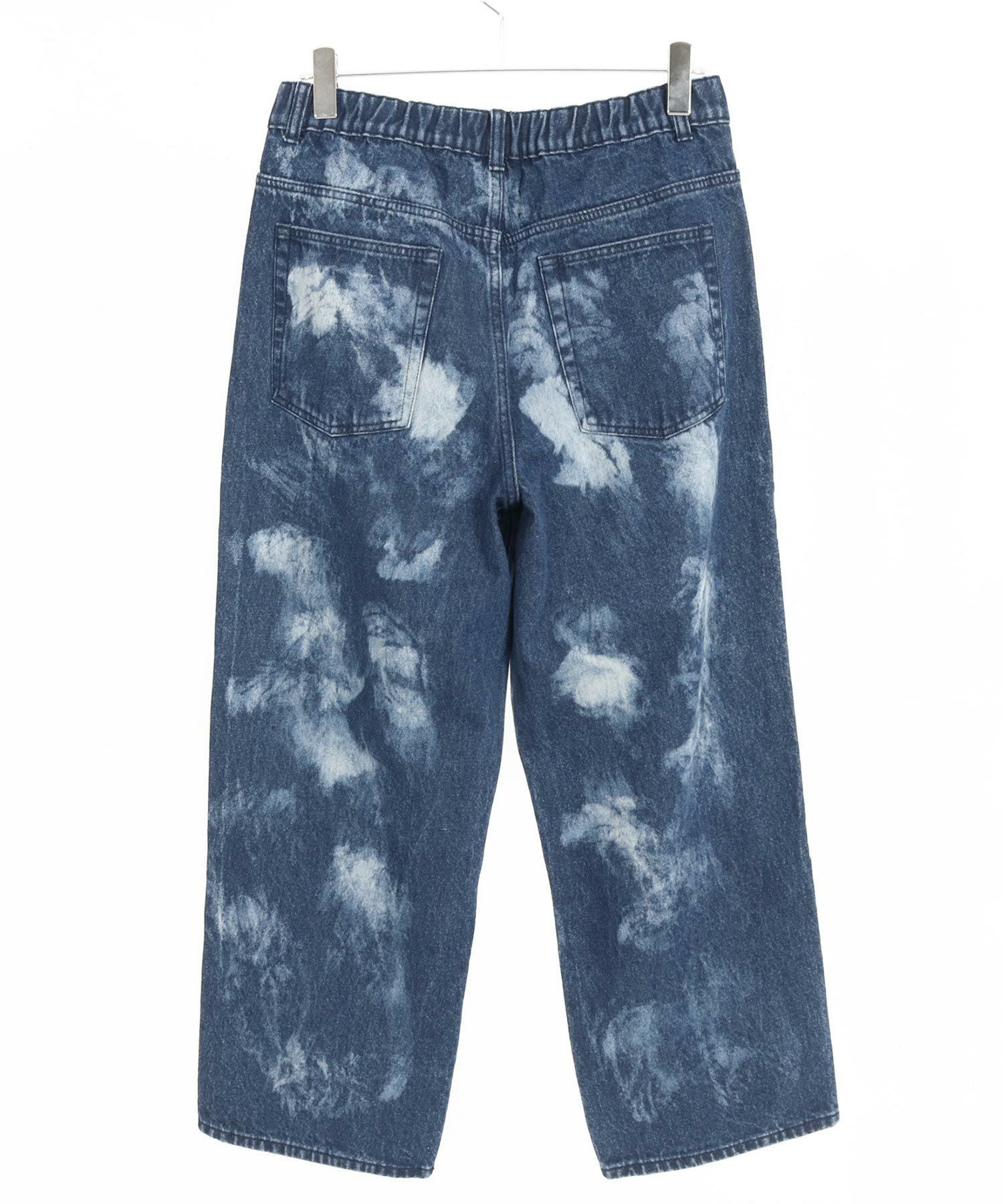 CAMBIO(カンビオ)】Random Bleach Wide Straight Denim Pants ワイド