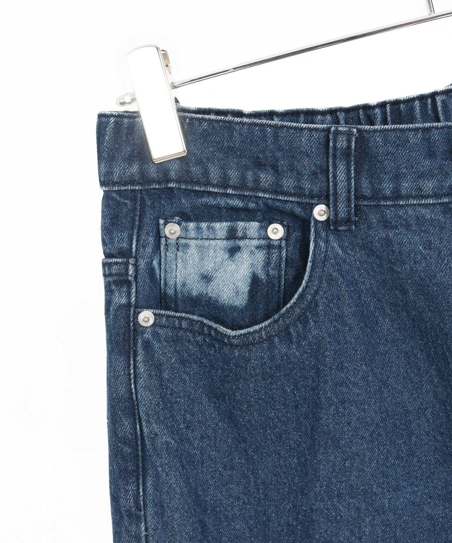 CAMBIO(カンビオ)】Random Bleach Wide Straight Denim Pants ワイド
