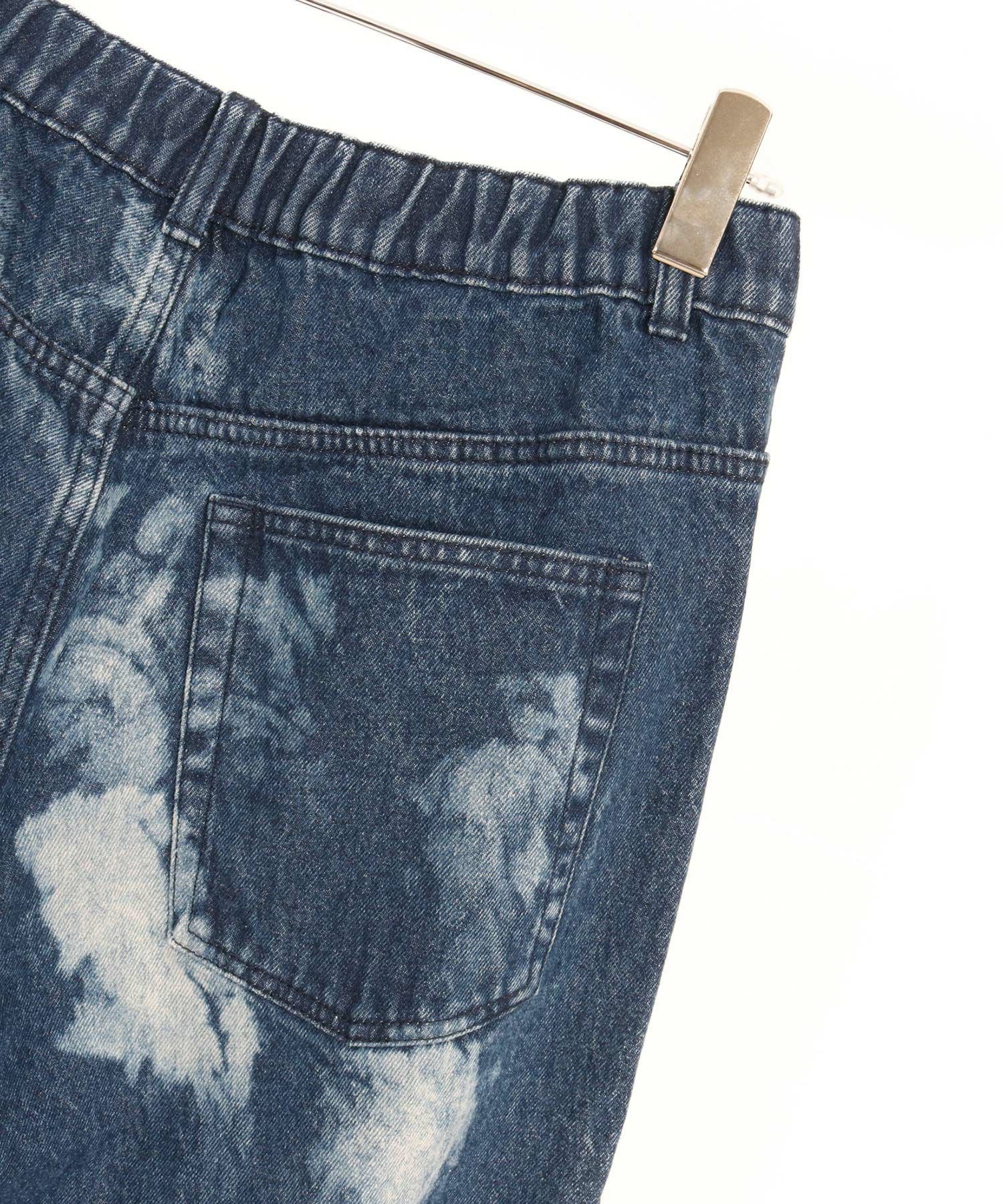 30%OFF【CAMBIO(カンビオ)】Random Bleach Wide Straight Denim Pants