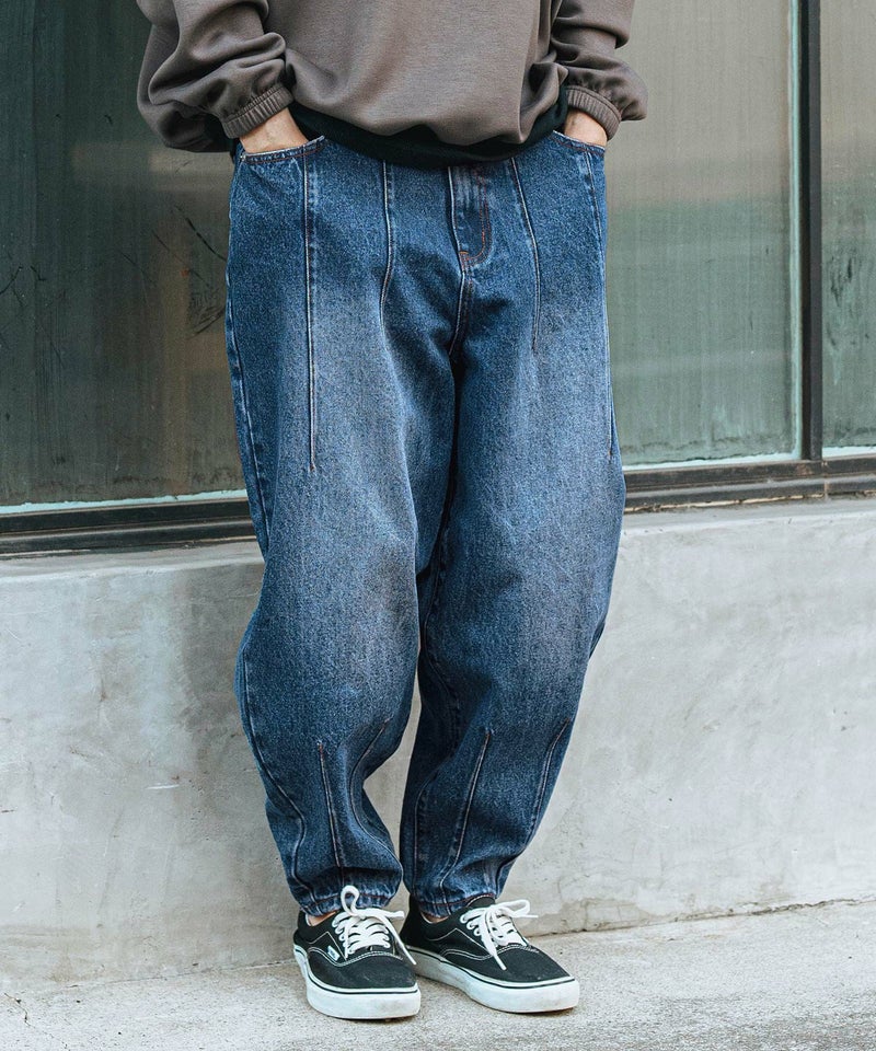 CAMBIO(カンビオ)】Hem Darts Design Balloon Silhouette Tuck Denim 