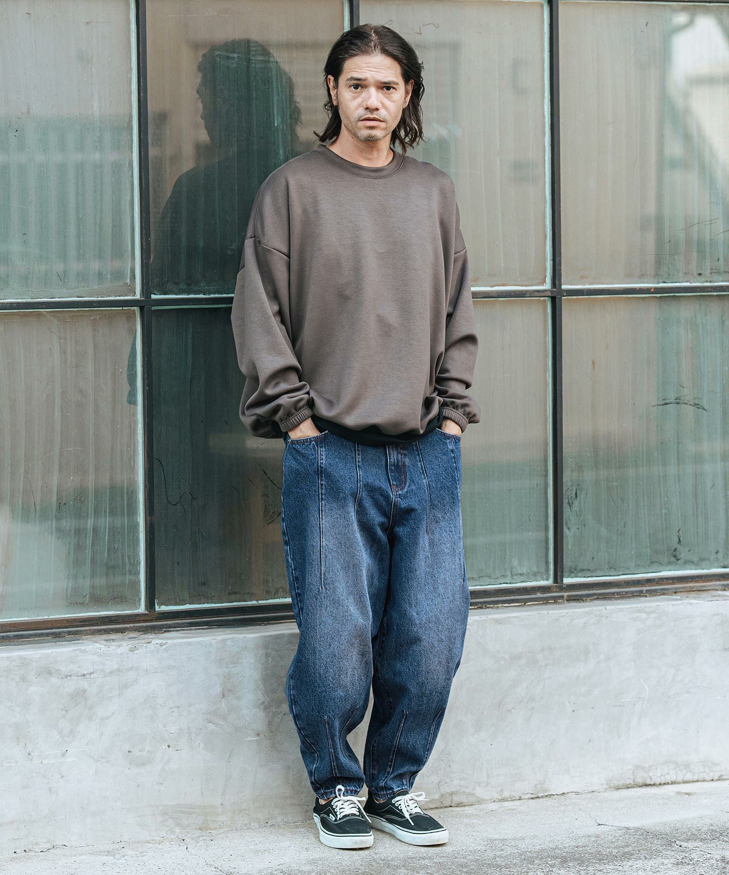 CAMBIO(カンビオ)】Hem Darts Design Balloon Silhouette Tuck Denim