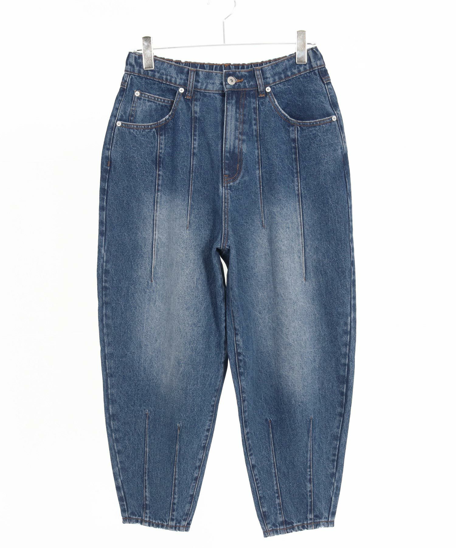 CAMBIO(カンビオ)】Hem Darts Design Balloon Silhouette Tuck Denim
