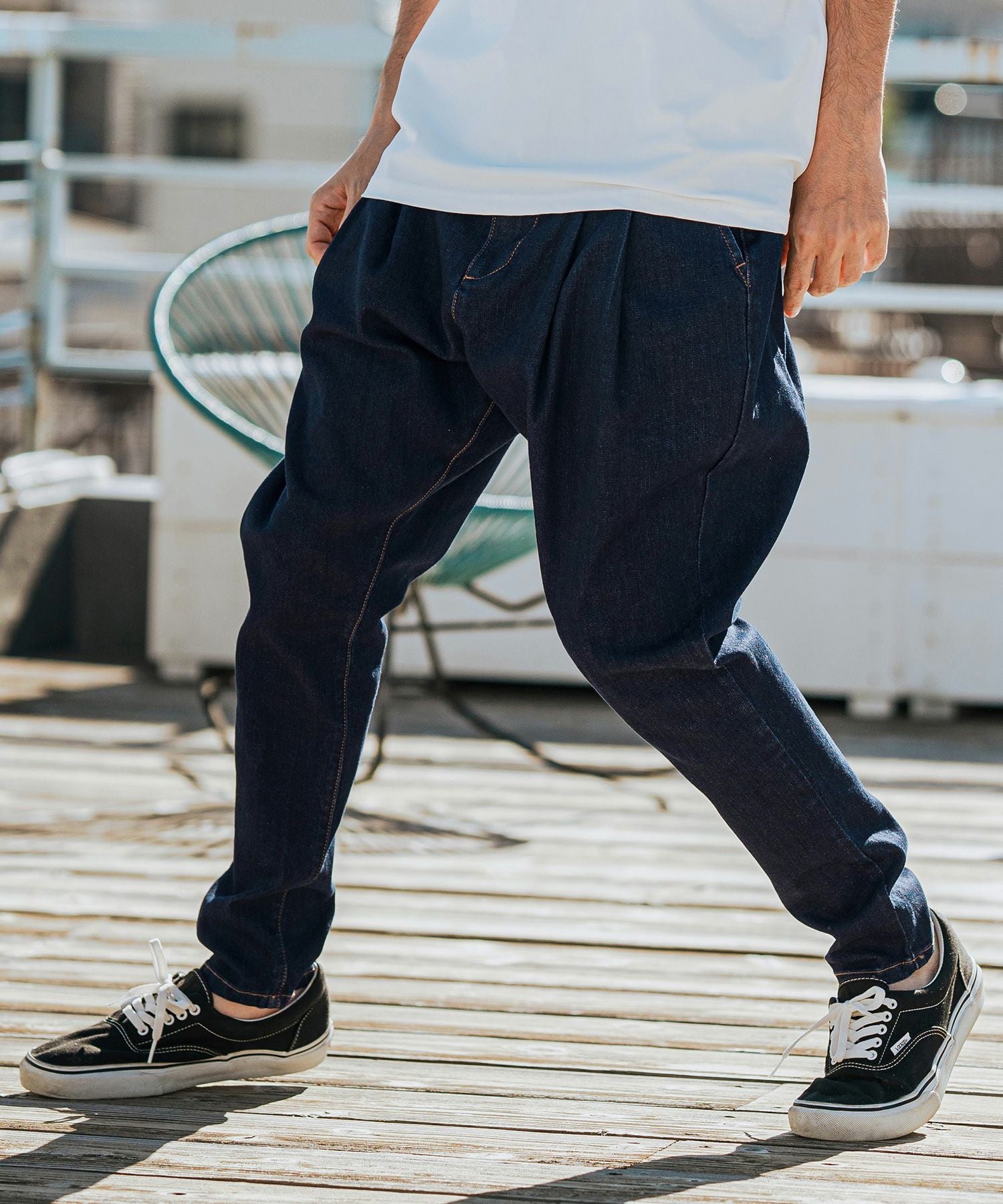CAMBIO(カンビオ)】Stretch Denim Sarrouel Pants ストレッチデニム 